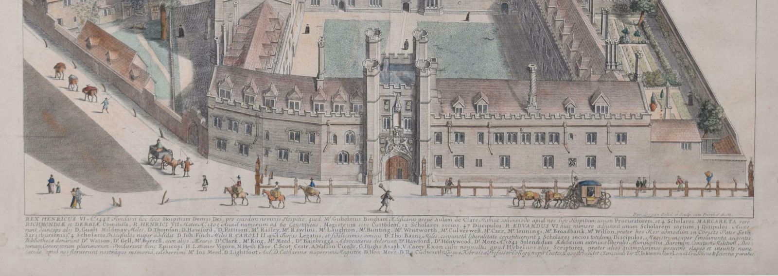 David Loggan Christ's College, Cambridge 1690 Engraving By David Loggan 1690 photo vinterior