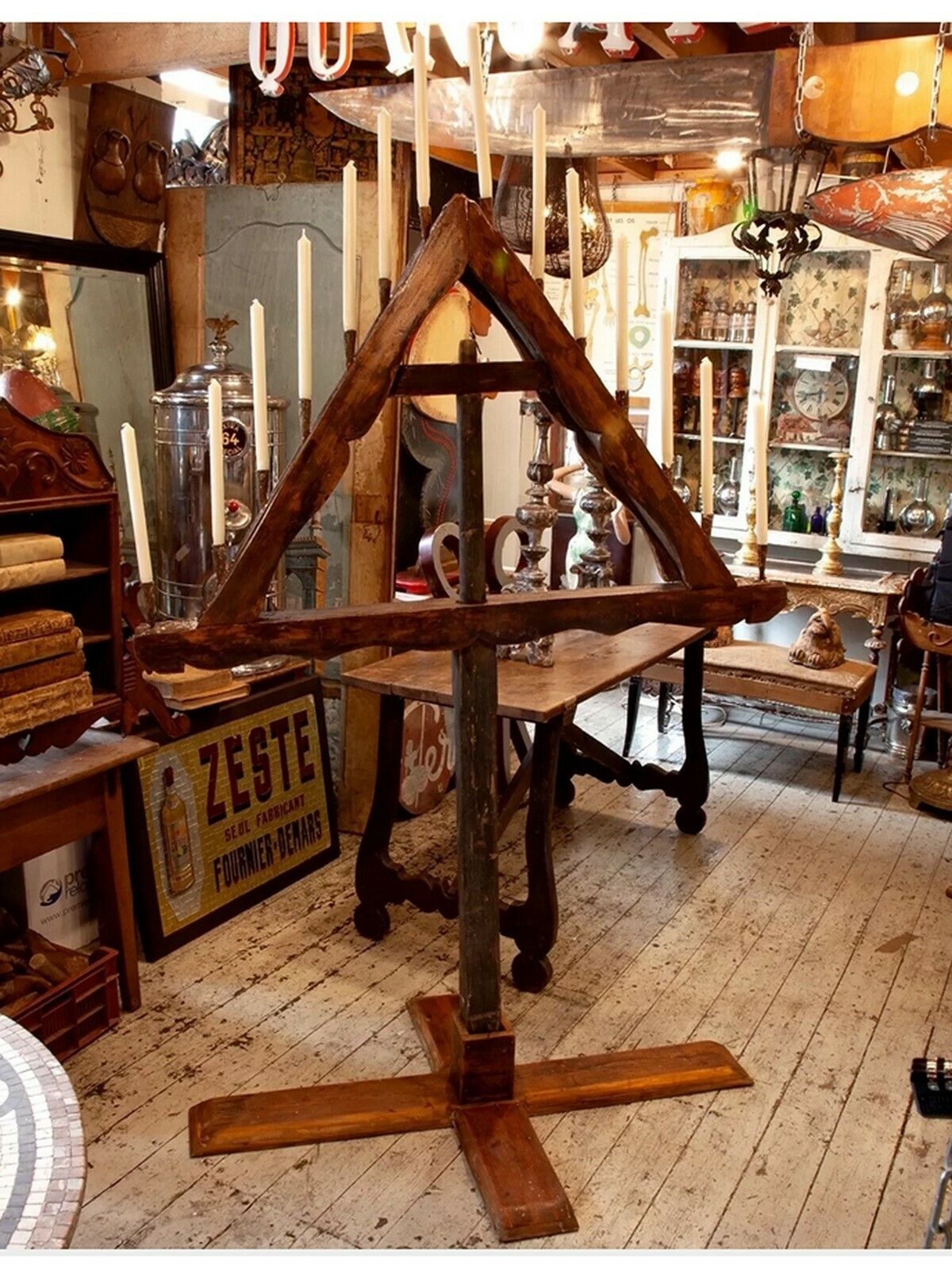 Wooden Candleholder From An 18thc. Spanish Church photo furniture