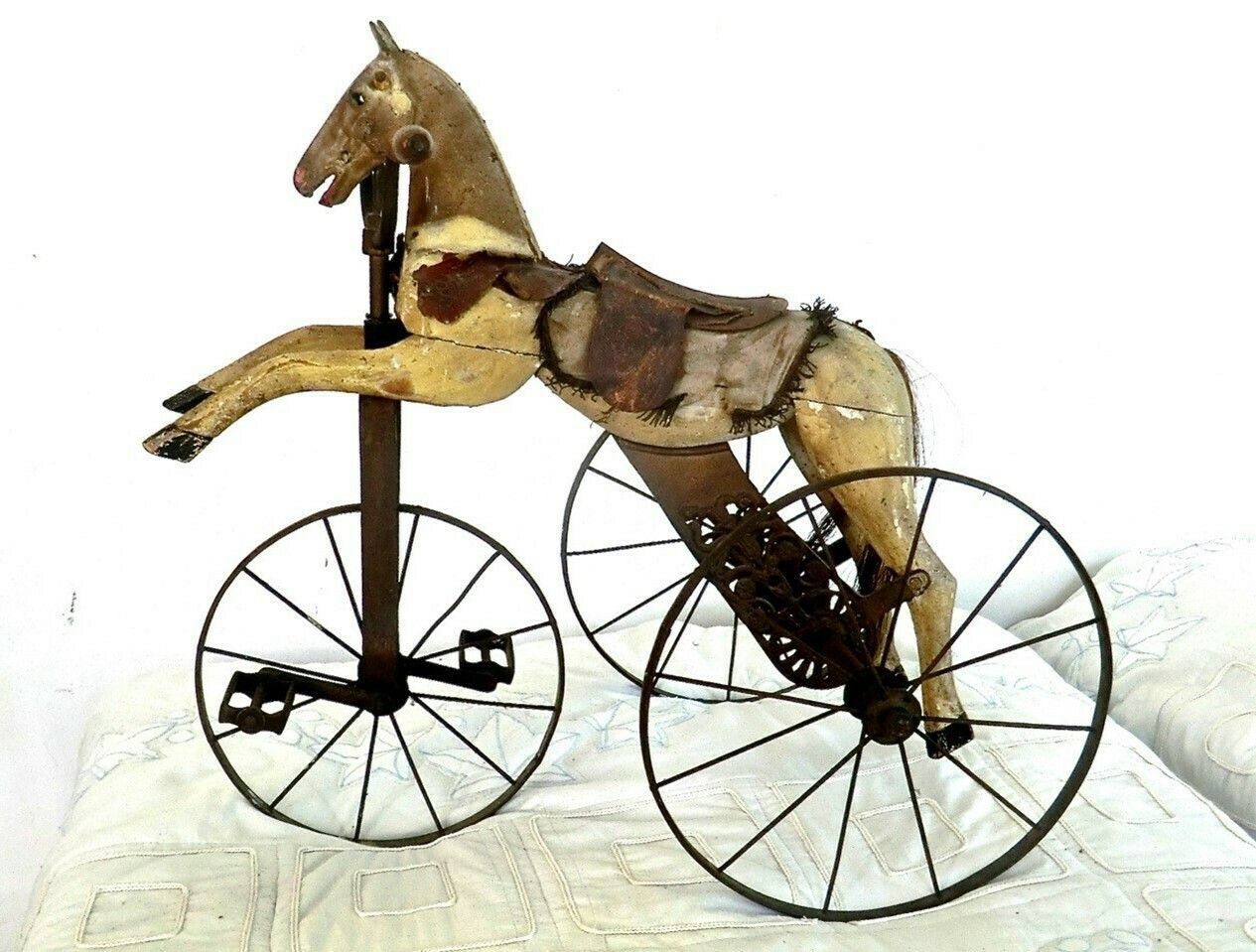 19th C. Child's Pedal Horse Tricycle From France photo furniture