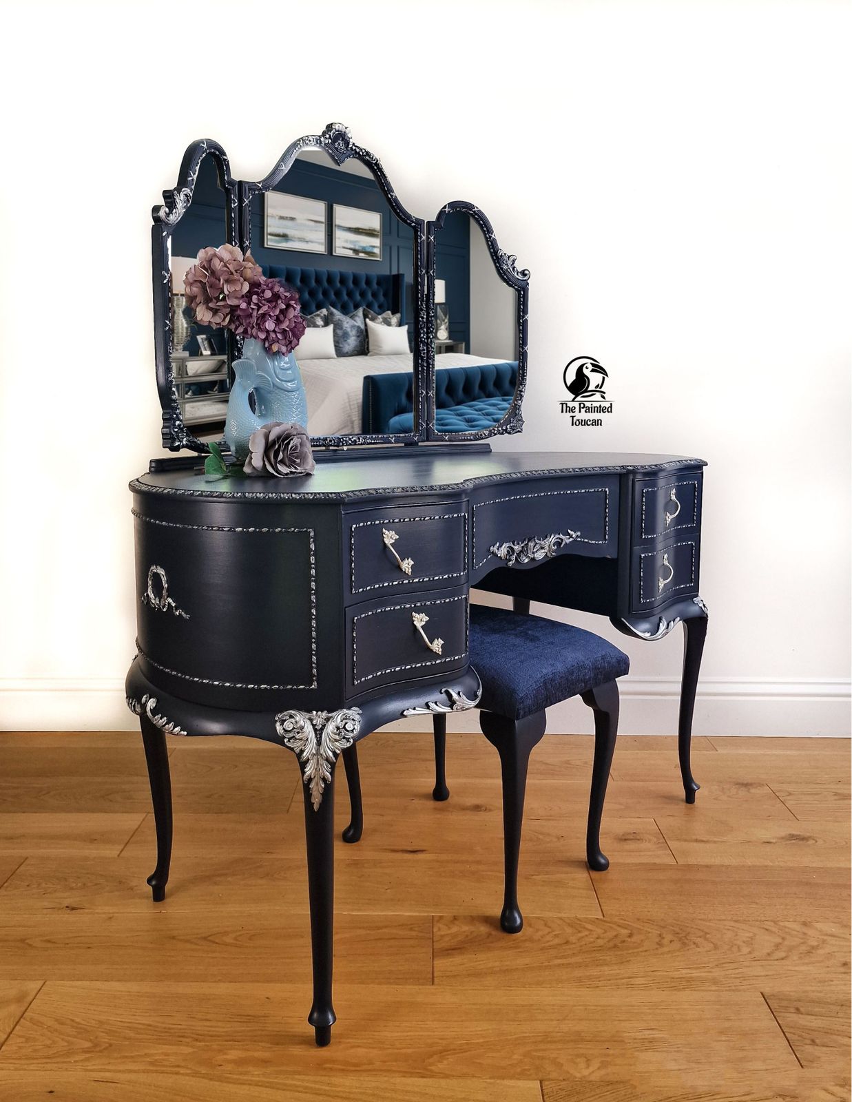 Navy Vintage Olympus Dressing Table photo vinterior
