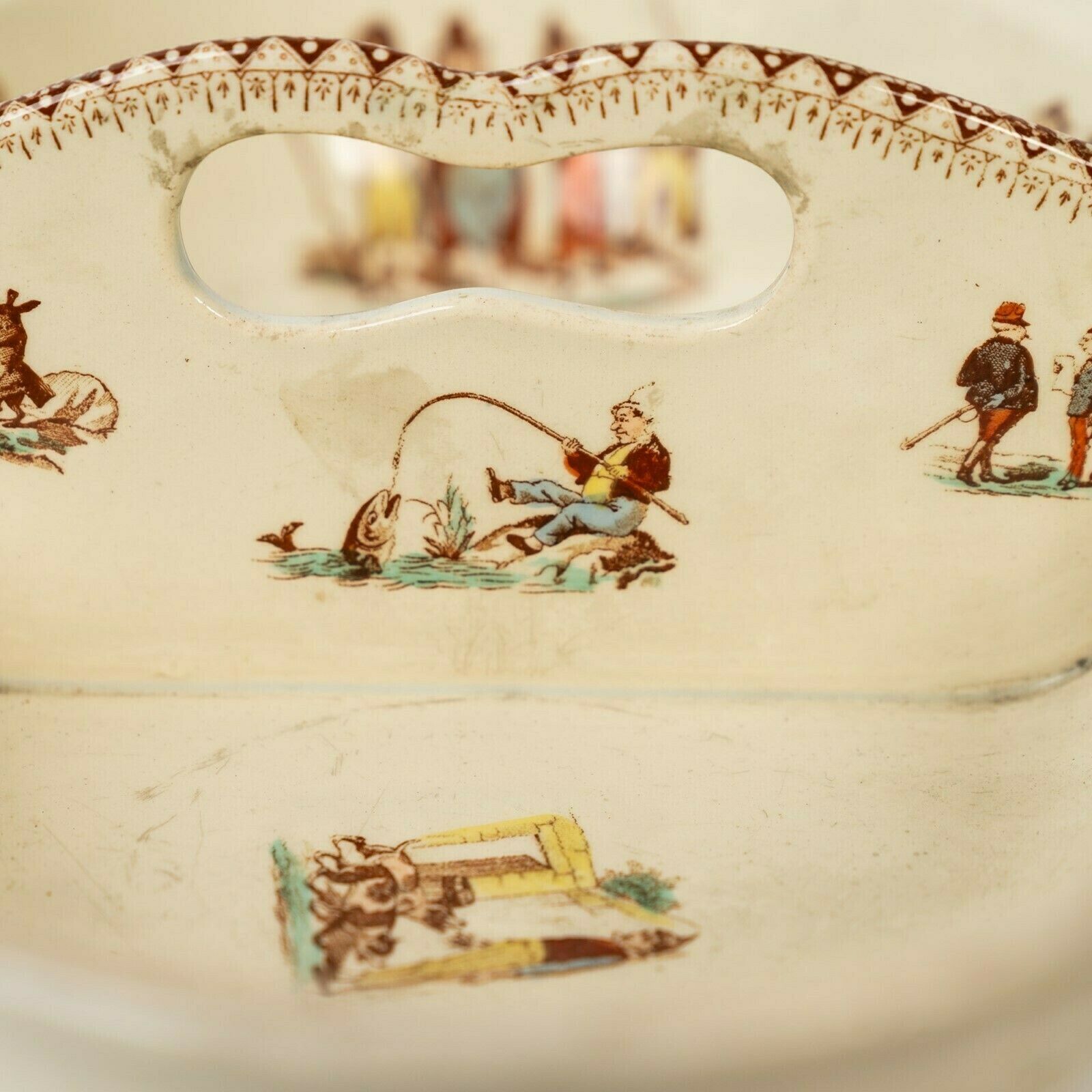 Turn Of The 19/20th Century New Born Baby's Ceramic/Wood Washstand From Eastern France photo 750.0