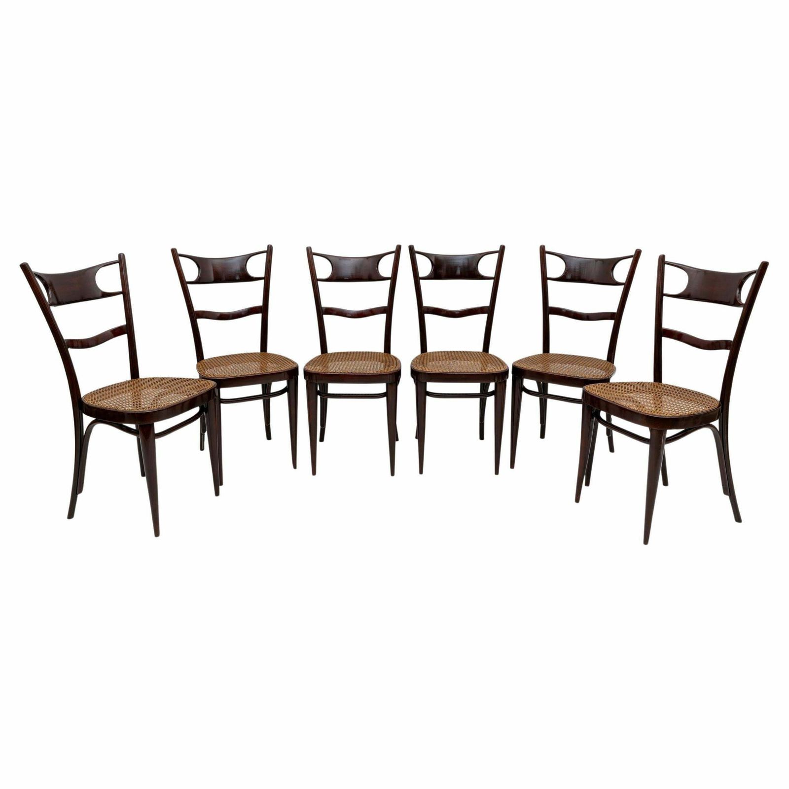 Set Six Early 20th Century Neapolitan Bent Beech Thonet Chairs Sautto & Liberale
