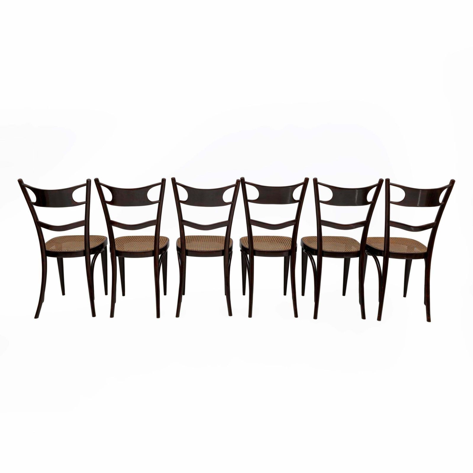 Set Six Early 20th Century Neapolitan Bent Beech Thonet Chairs Sautto & Liberale photo Furniture