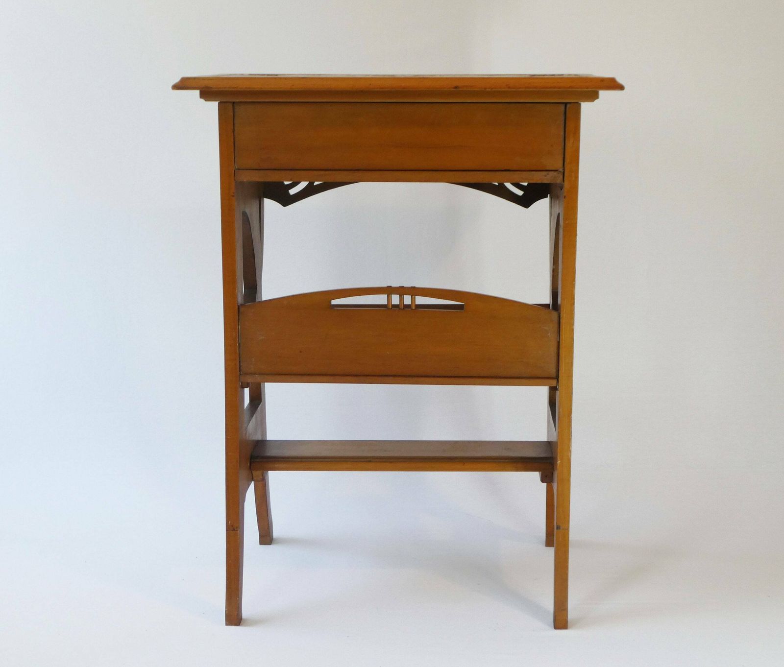 Antique Dutch Hand Carved Wooden Side Table, Art Nouveau Chip Carved Frisian Sewing Box With Lock, Handmade Folk Art Furniture photo buy