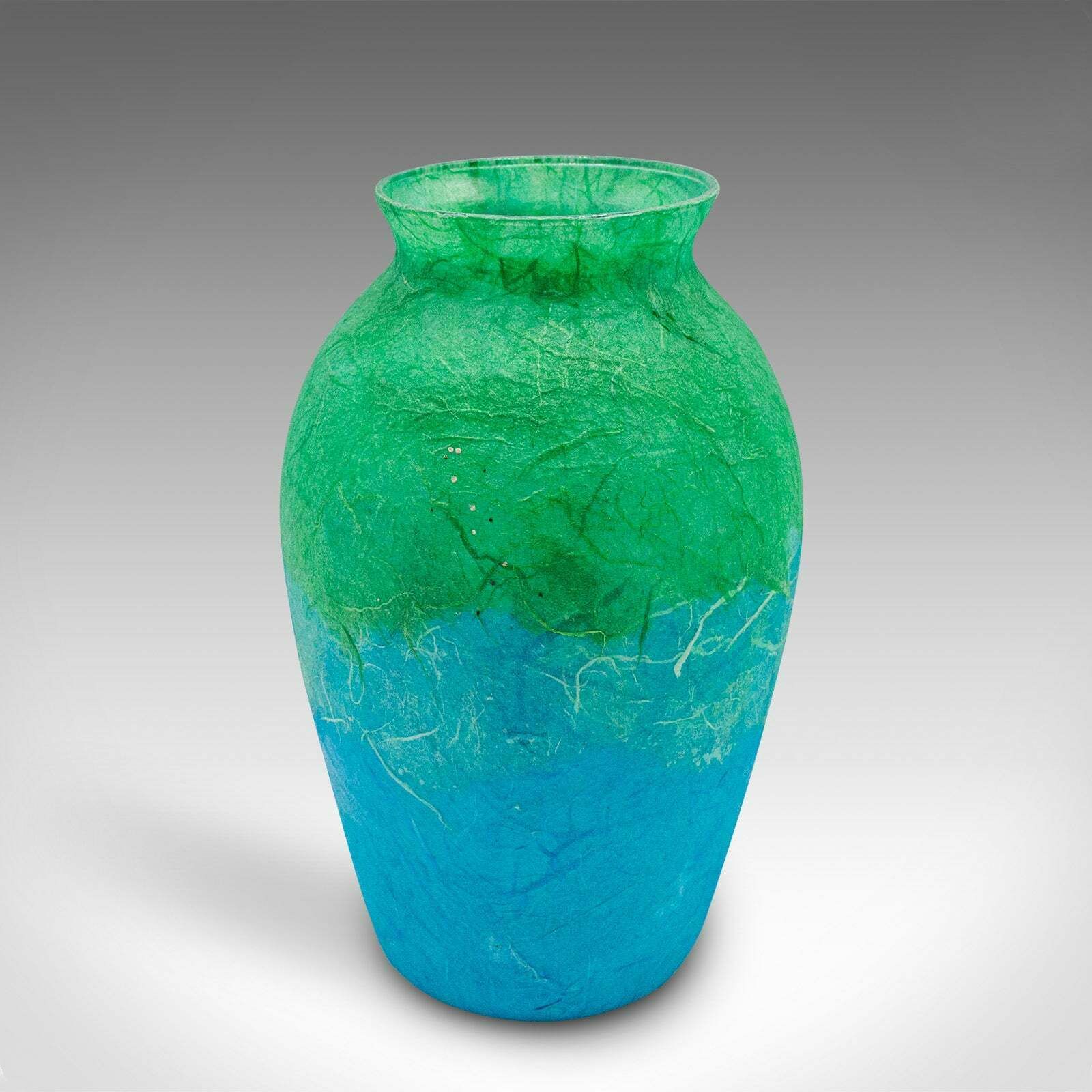photo furniture Contemporary Flower Vase Duo, English, Art Glass, Straw Silk, Baluster Urn Set