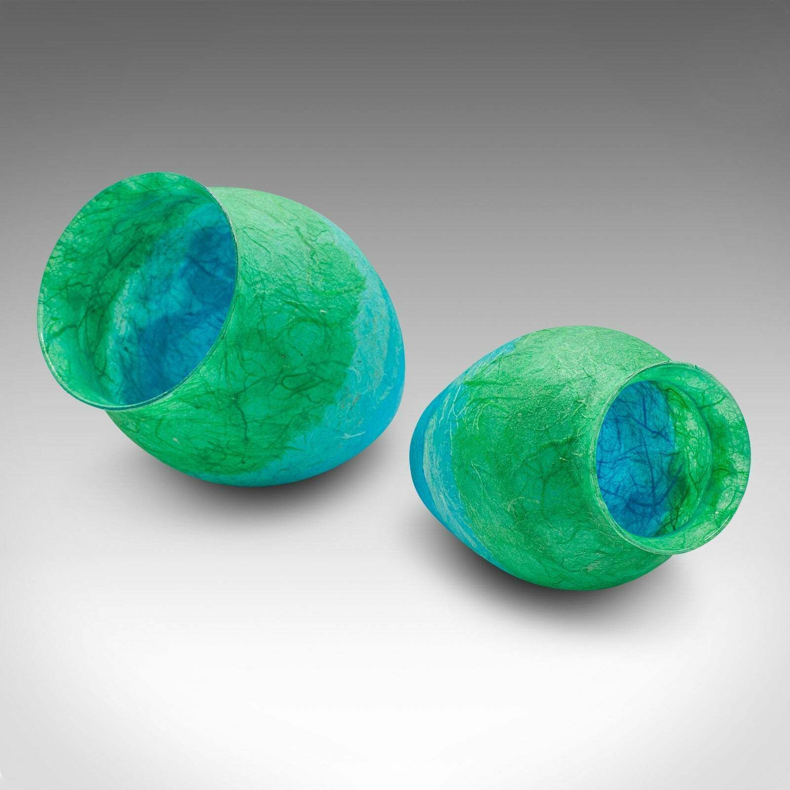 Home Decor Contemporary Flower Vase Duo, English, Art Glass, Straw Silk, Baluster Urn Set photo