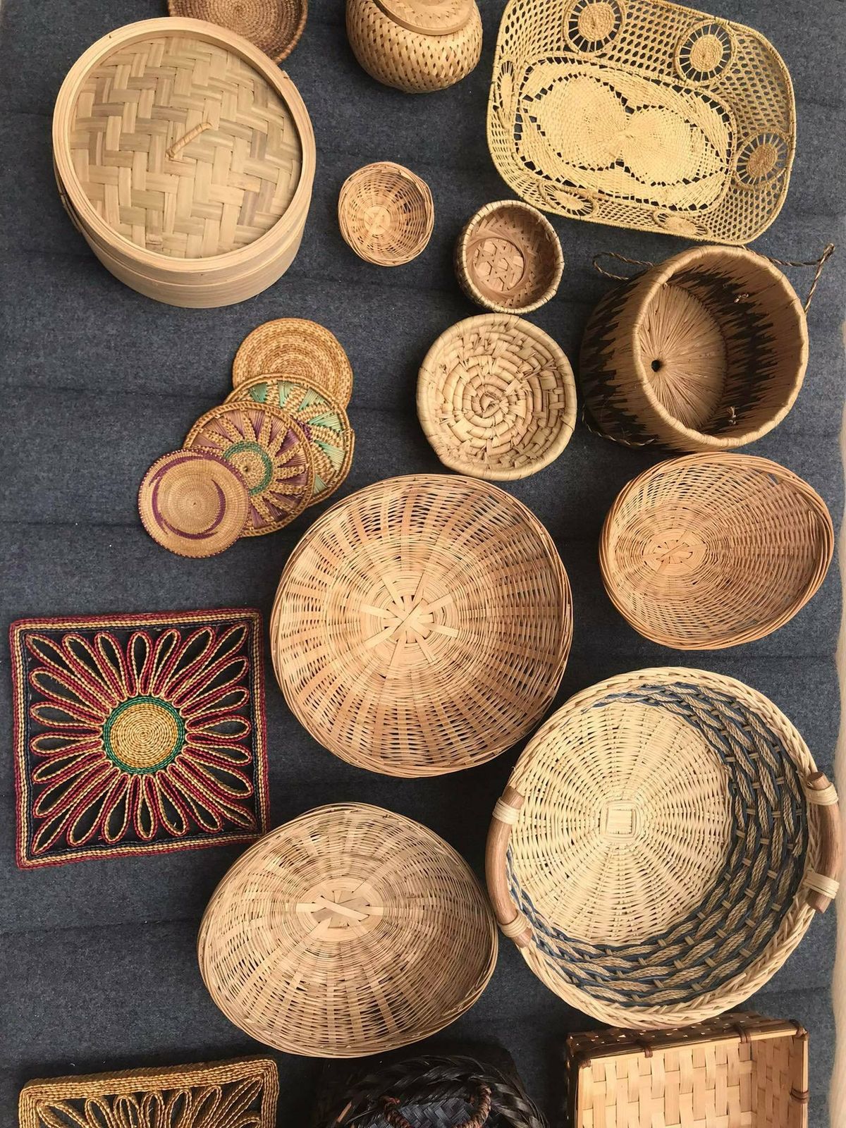 Boho Decor Art Woven Basket Wicker Wall Basket Round Rattan Flat Basket Wall Tray Bohemian Decor Wall Boho Chic Wicker Hanging African photo buy