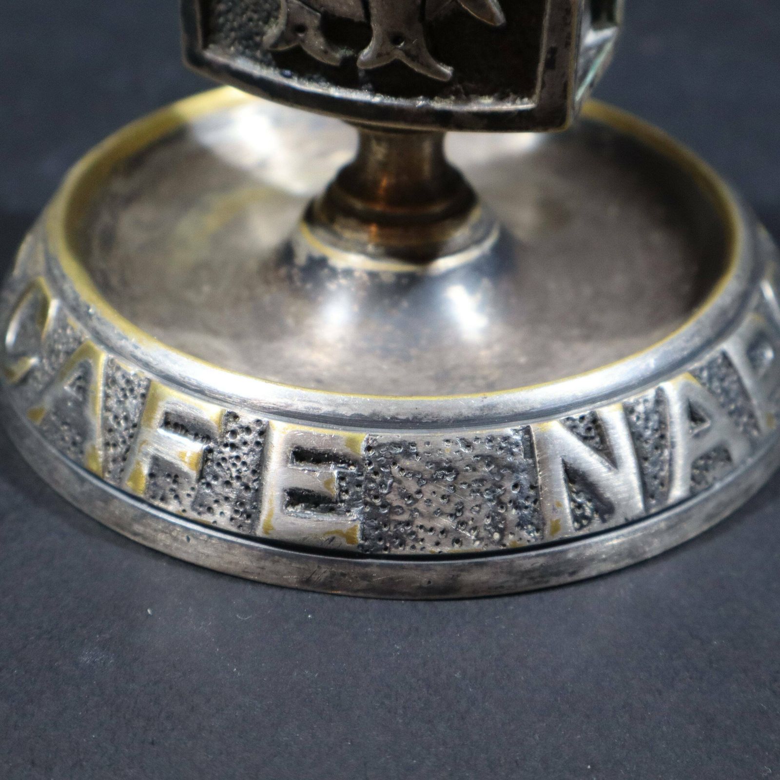 Antique French Bronze Match Striker And Holder Café Napoleon Ashtray photo vintage