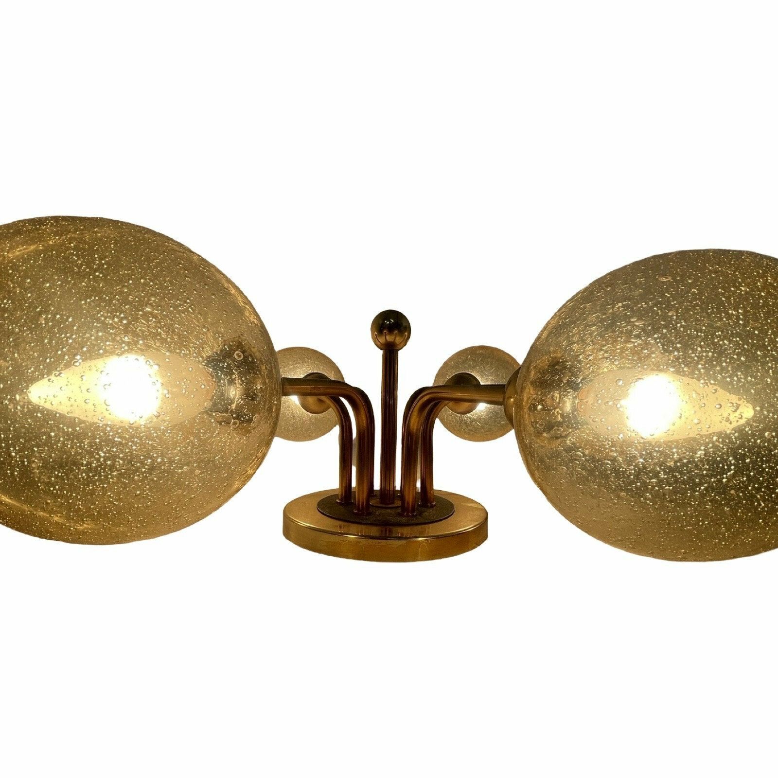 Veb Germany   Hanging Pendant   Sputnik Lamp With 6 Glass Shades   Patterned Glass   Mid Century Modern / Atomic Age photo Lighting