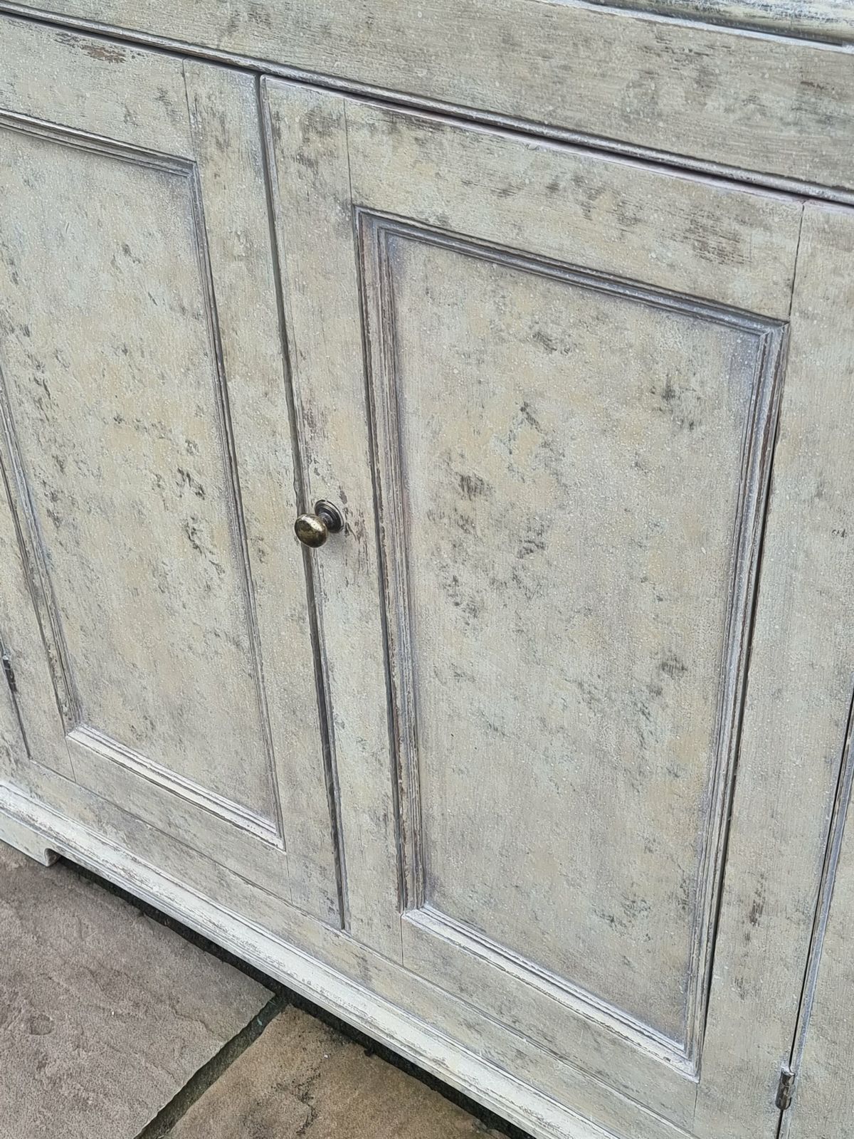 An 18th C Country House Painted Glazed Cabinet For A Corner Position. photo Furniture