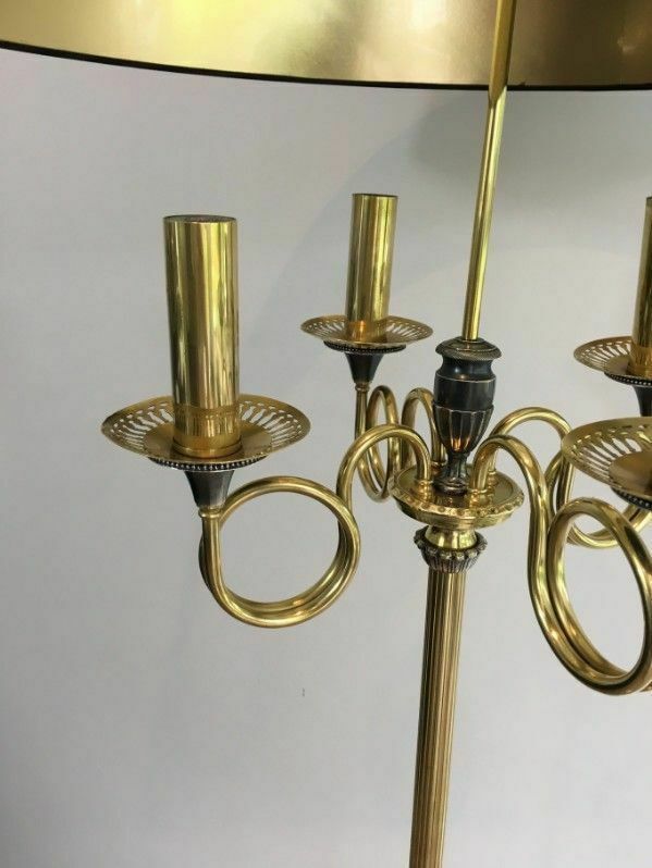 Parquet Floor Lamp In Brushed Steel And Brass. In The Style Of Maison Charles photo buy