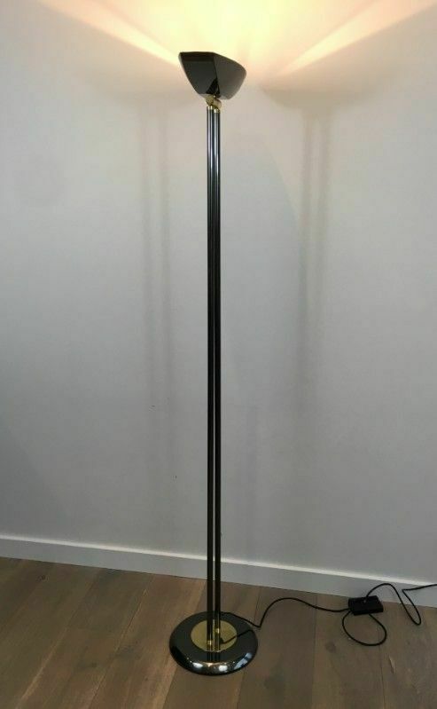 Floor Lamp Patina Gun Barrel And Brass photo vintage