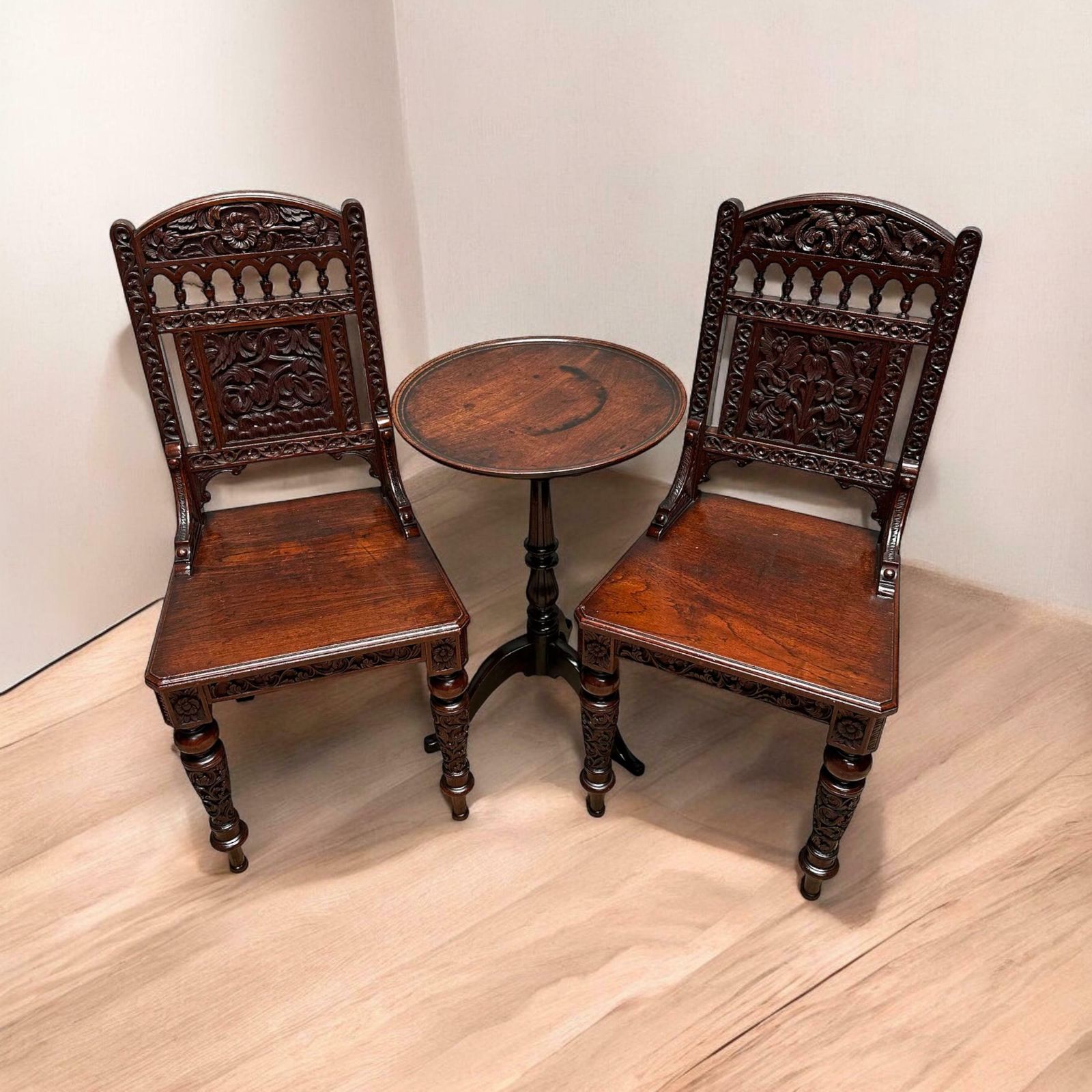 photo for sale Antique Mahogany Hall Chairs, 1800s