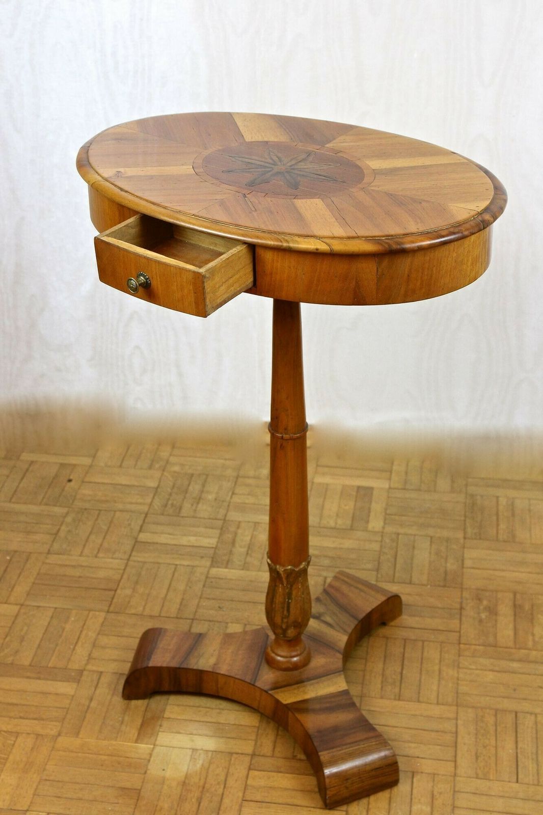 Pair Of 19th Century Biedermeier Side Tables, Nut / Cherrywood   At Ca. 1830 photo 4650.0