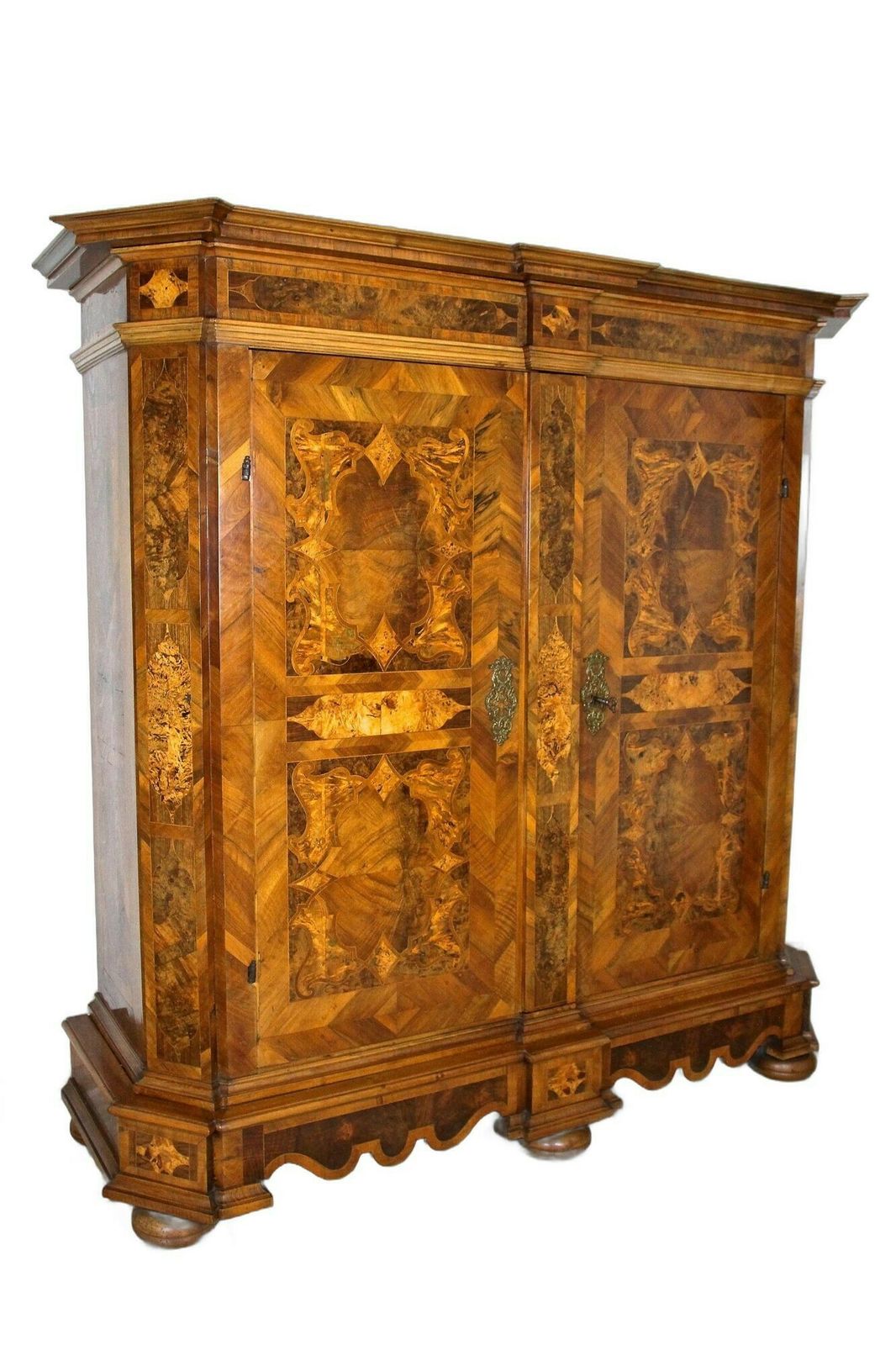 18th Century Nutwood Baroque Cabinet With Inlay Works , Austria Ca. 1770