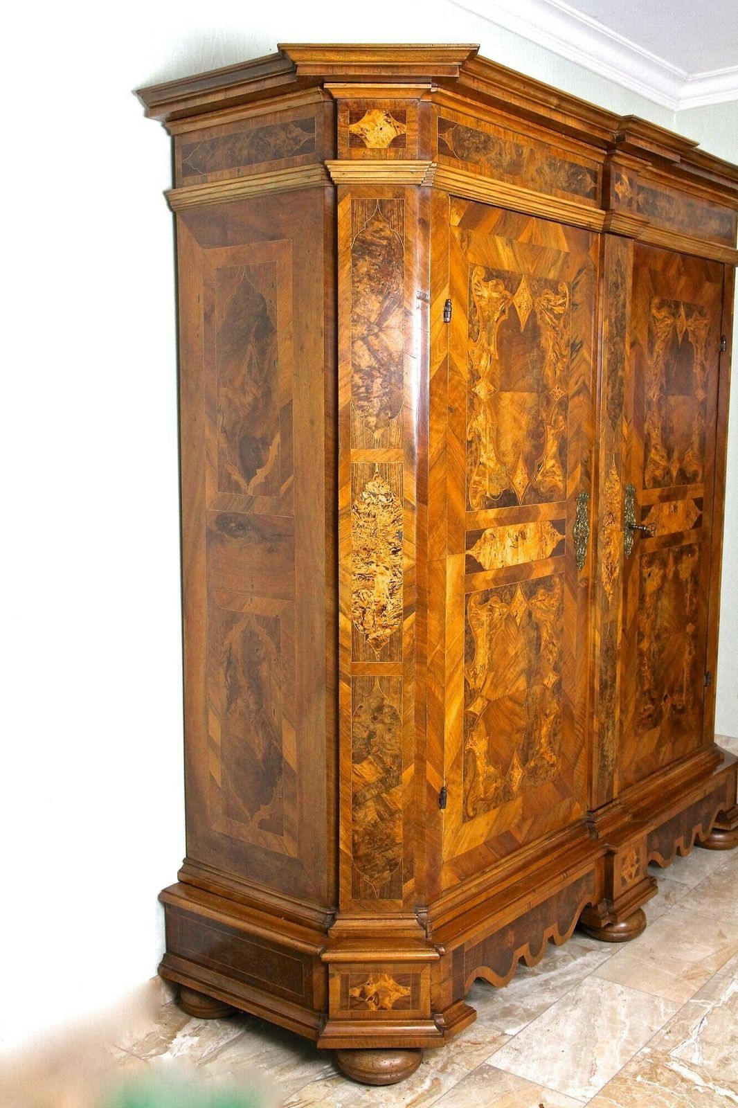 photo for sale 18th Century Nutwood Baroque Cabinet With Inlay Works , Austria Ca. 1770