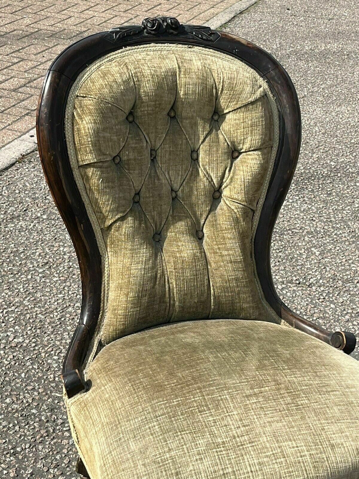 Victorian Chair. On White Porcelain Castors. photo for sale
