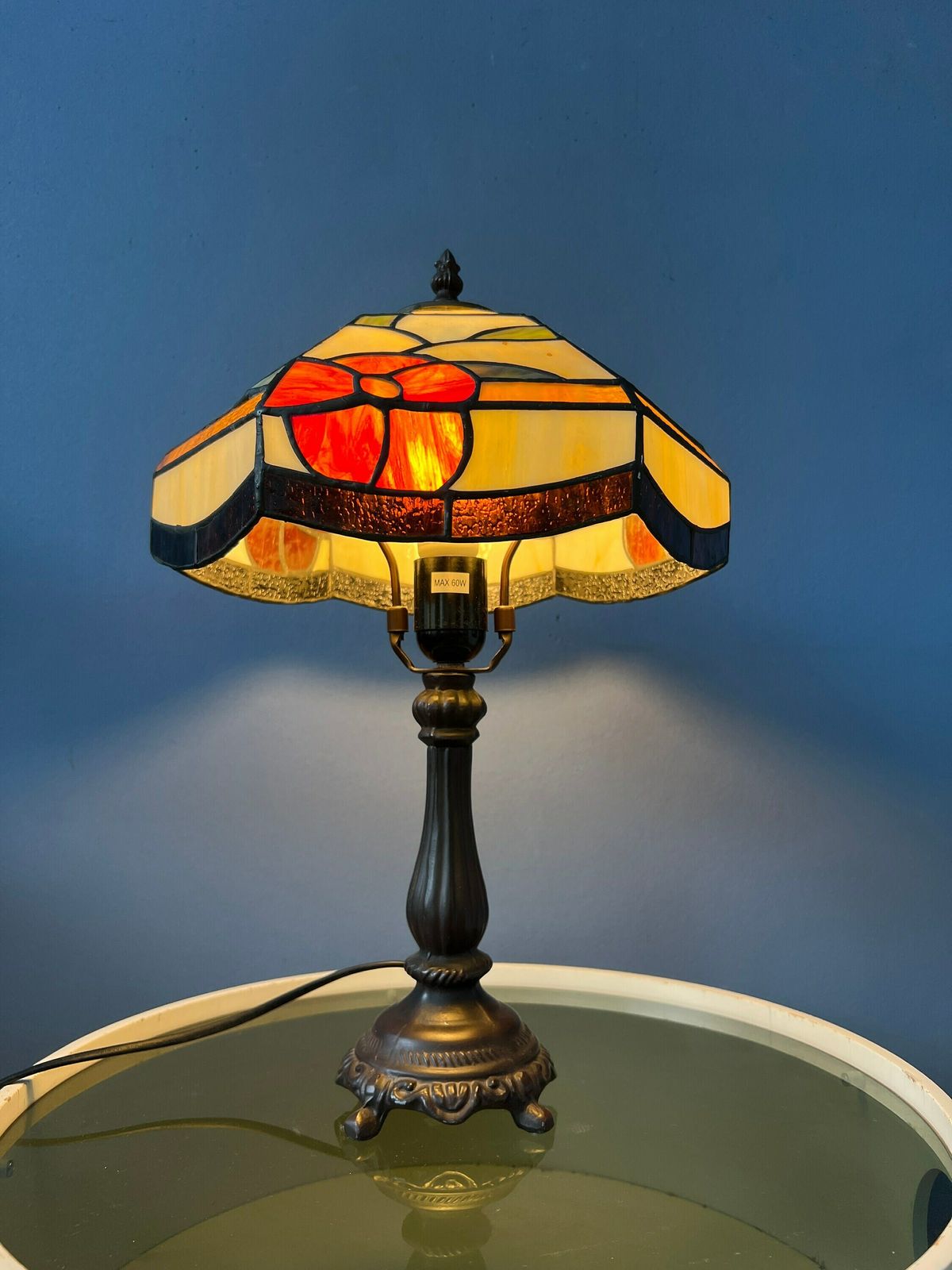 Glas In Lood Tafellamp In Tiffany Stijl, Art Deco photo furniture