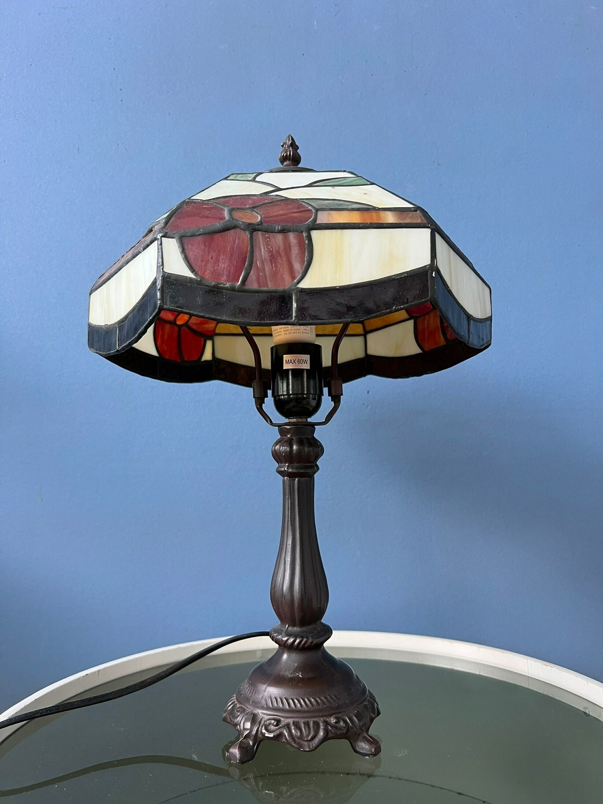 Glas In Lood Tafellamp In Tiffany Stijl, Art Deco photo buy
