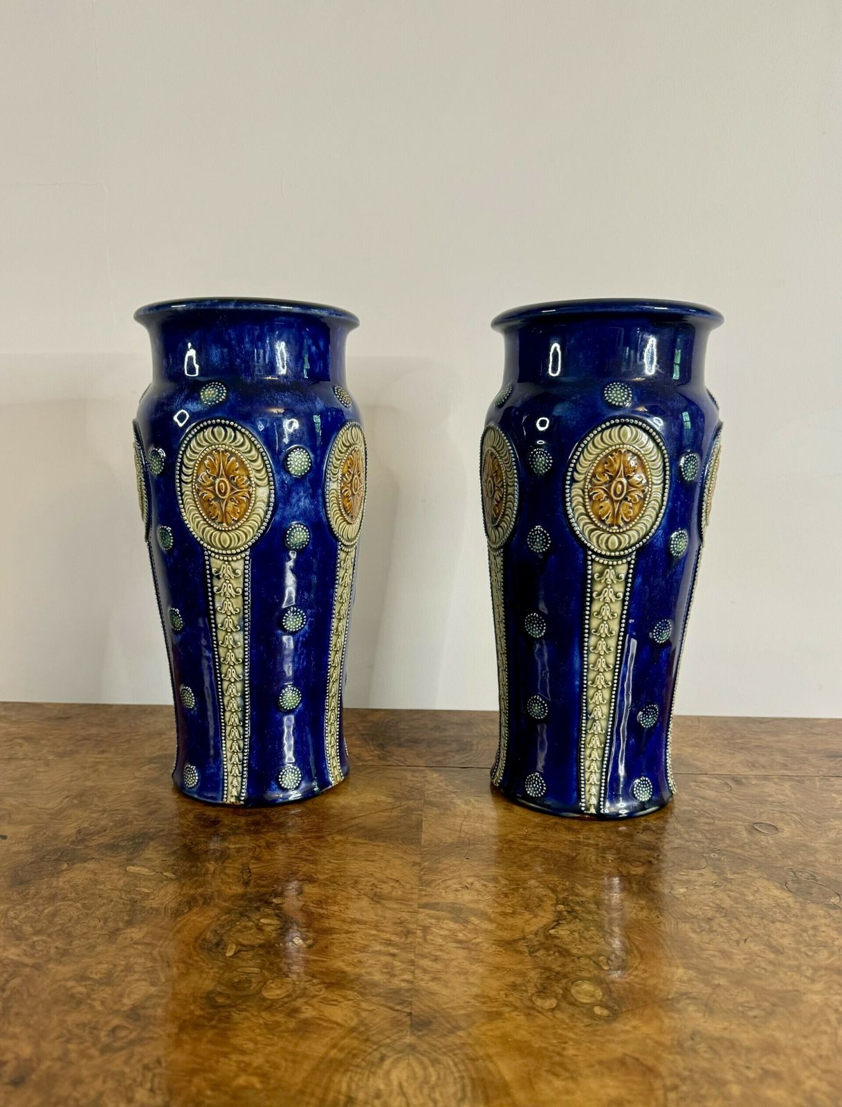 Quality Pair Of Large Antique Royal Doulton Vases By Ethel Beard photo Home Decor