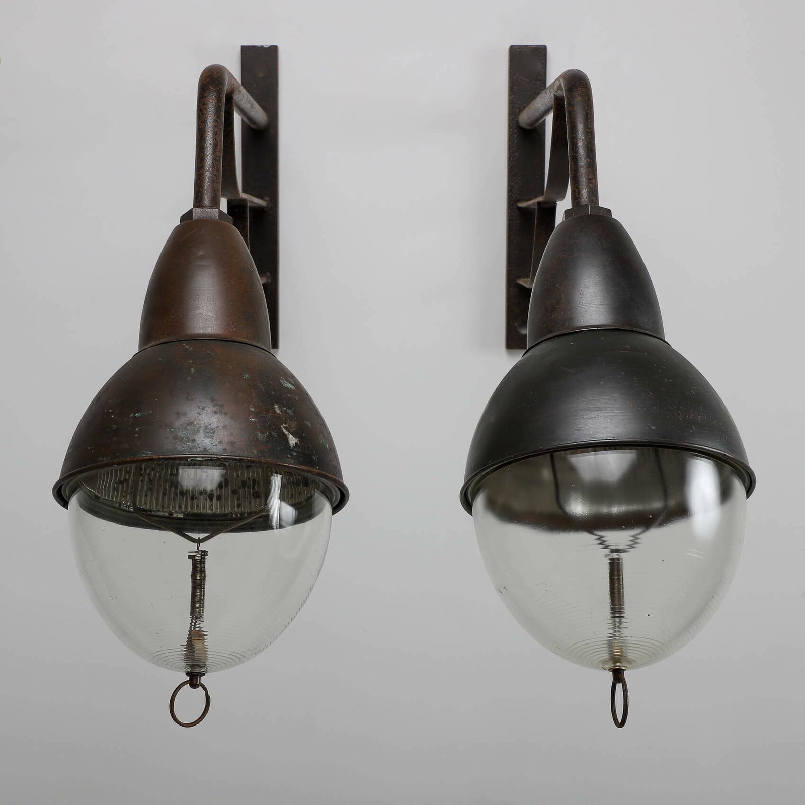 Industrial Copper Holophane Wall Lights photo Lighting