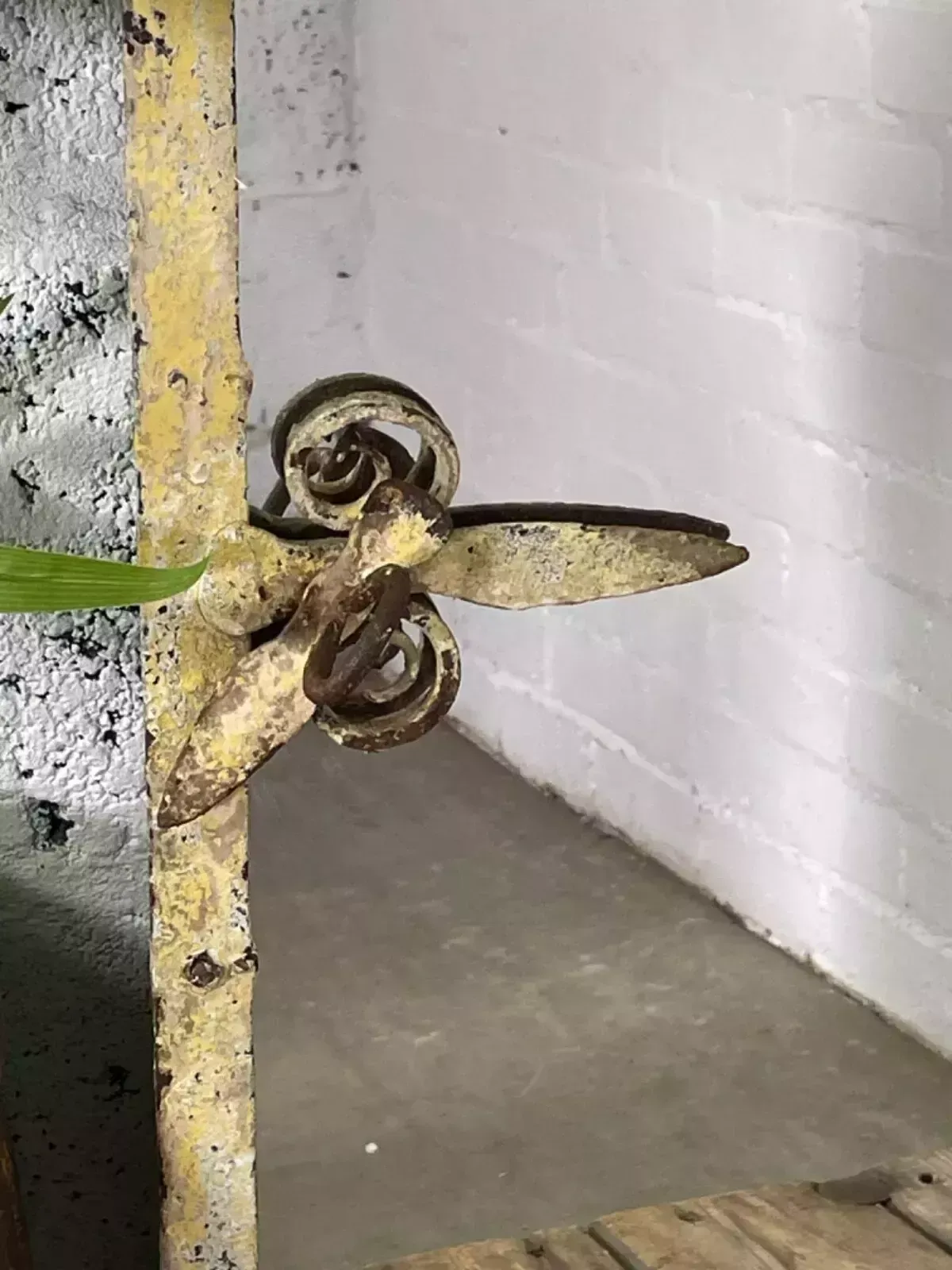 Vintage Reclaimed Industrial Cast Wrougt Iron Metal Window Frame Garden Mirror photo for sale