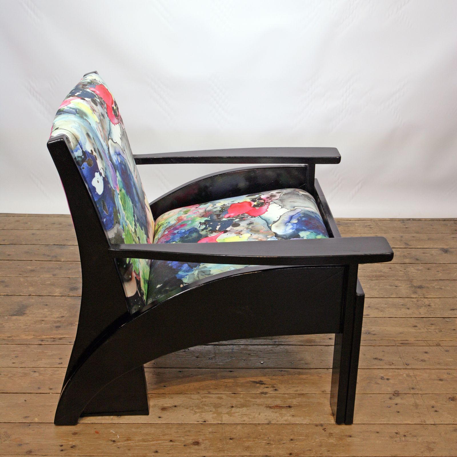 Charles Rennie Mackintosh Design Armchair In Timorous Beasties Fabric photo 1250.0