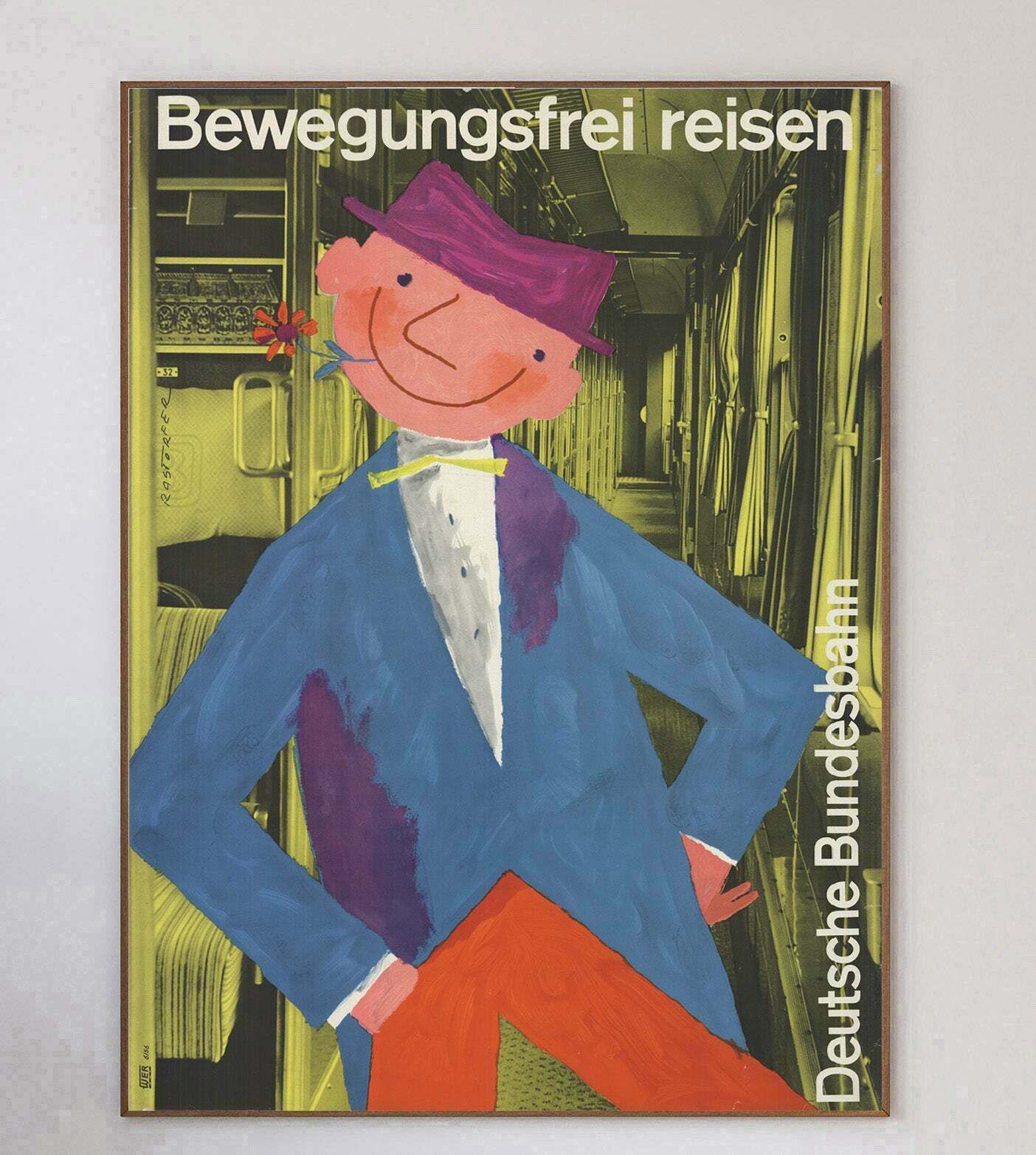 Original Vintage Poster Db German Federal Railway   Travel Freely photo 630.0