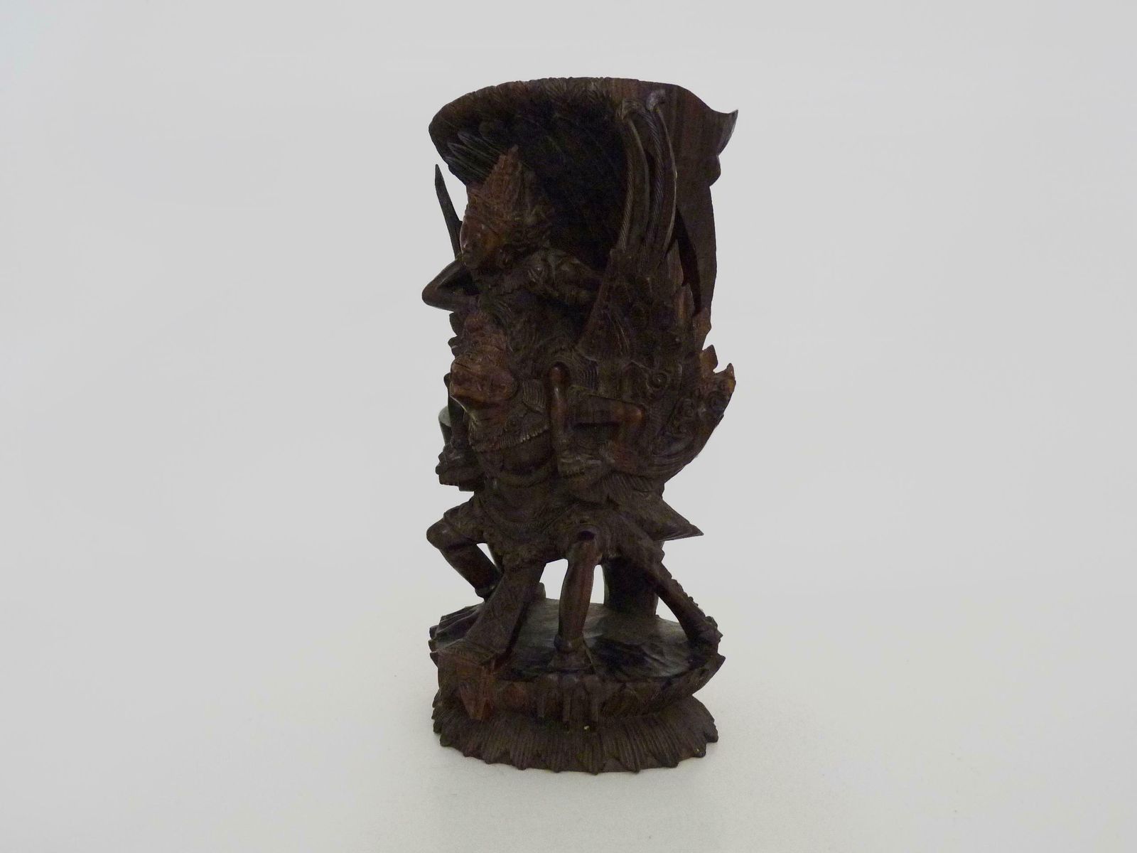 Carved Wooden Statue Of Vishnu Riding Garuda. Bali Indonesia. 1930s photo 172.0