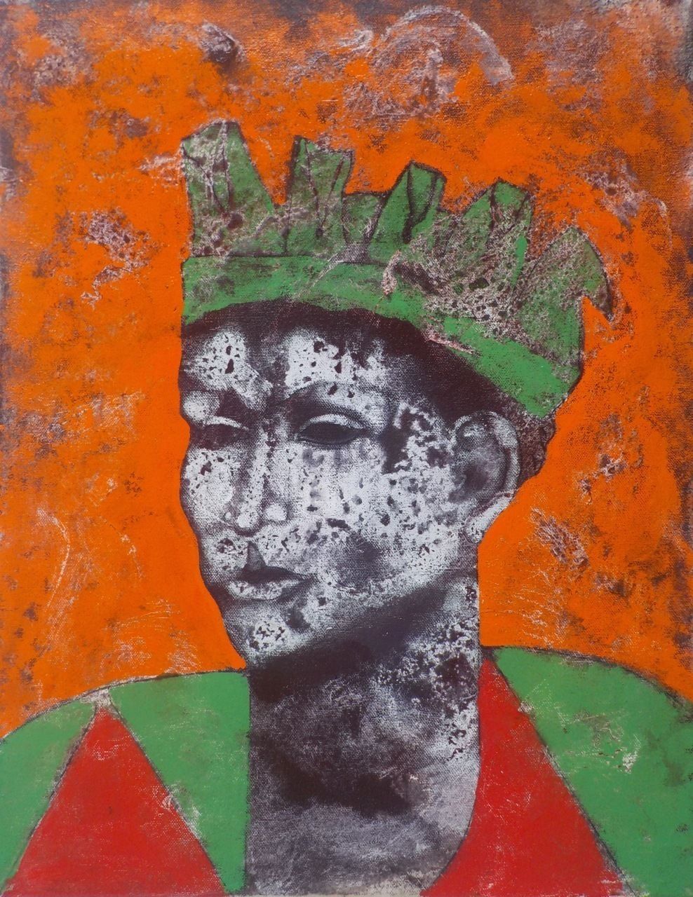 White Faced Harlequin:  Early Work By Sax Berlin. Figurative Oil Painting