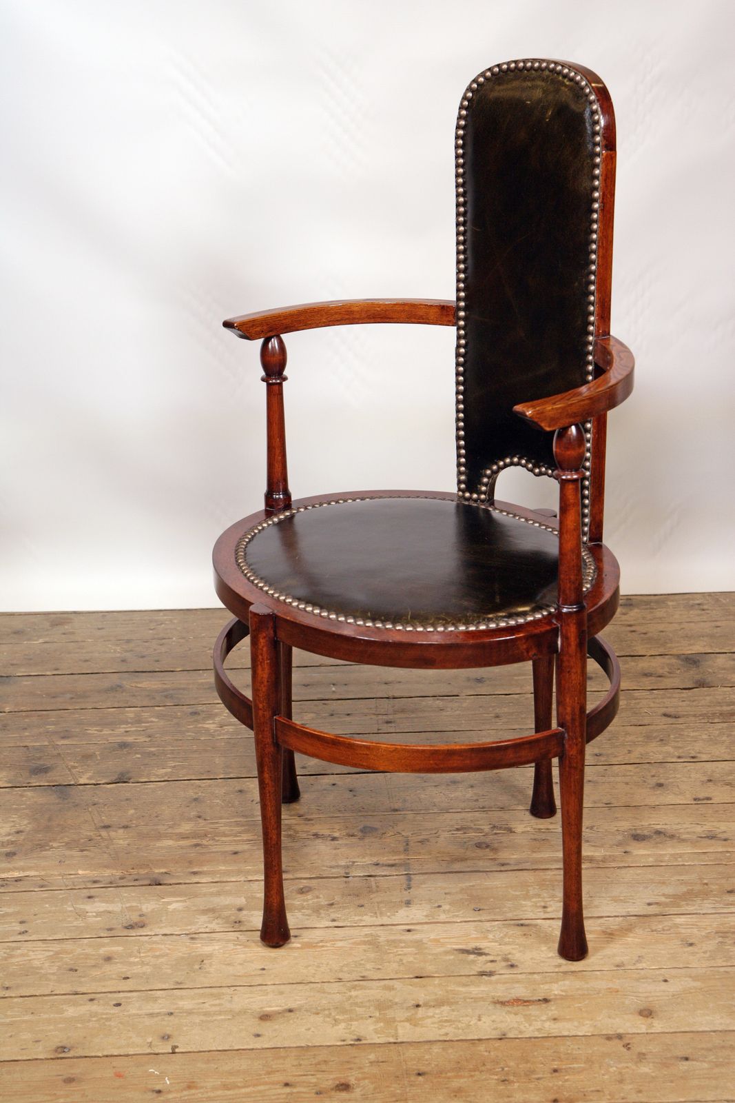A Js Henry Oval Armchair Restored & Upholstered In Yarwood Leather photo Furniture