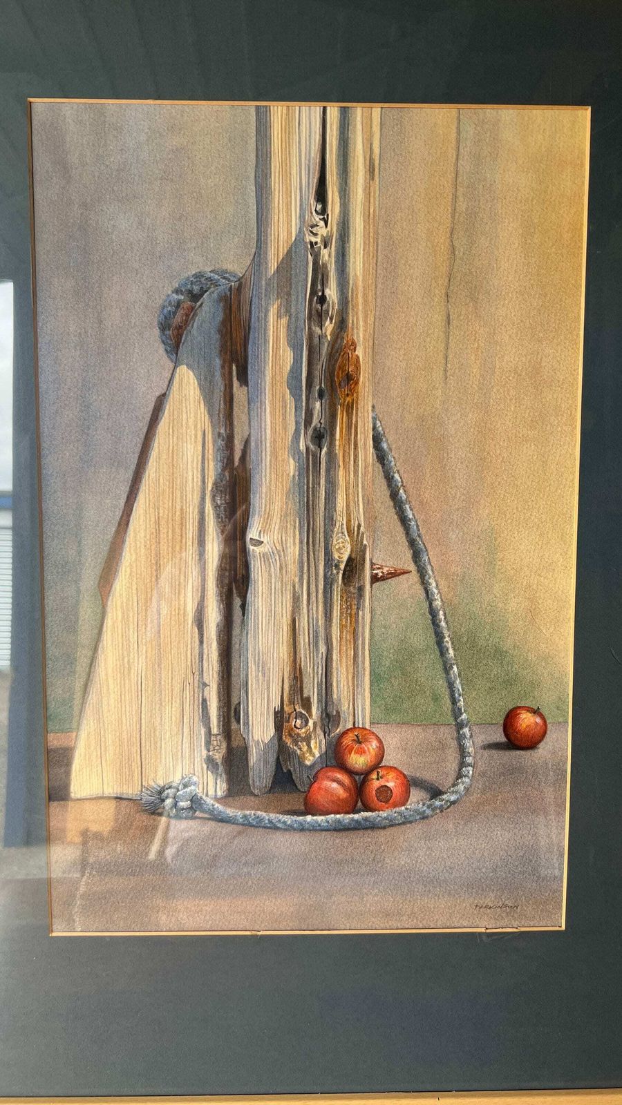 Large Original And Well Executed Still Life Watercolour Painting photo furniture