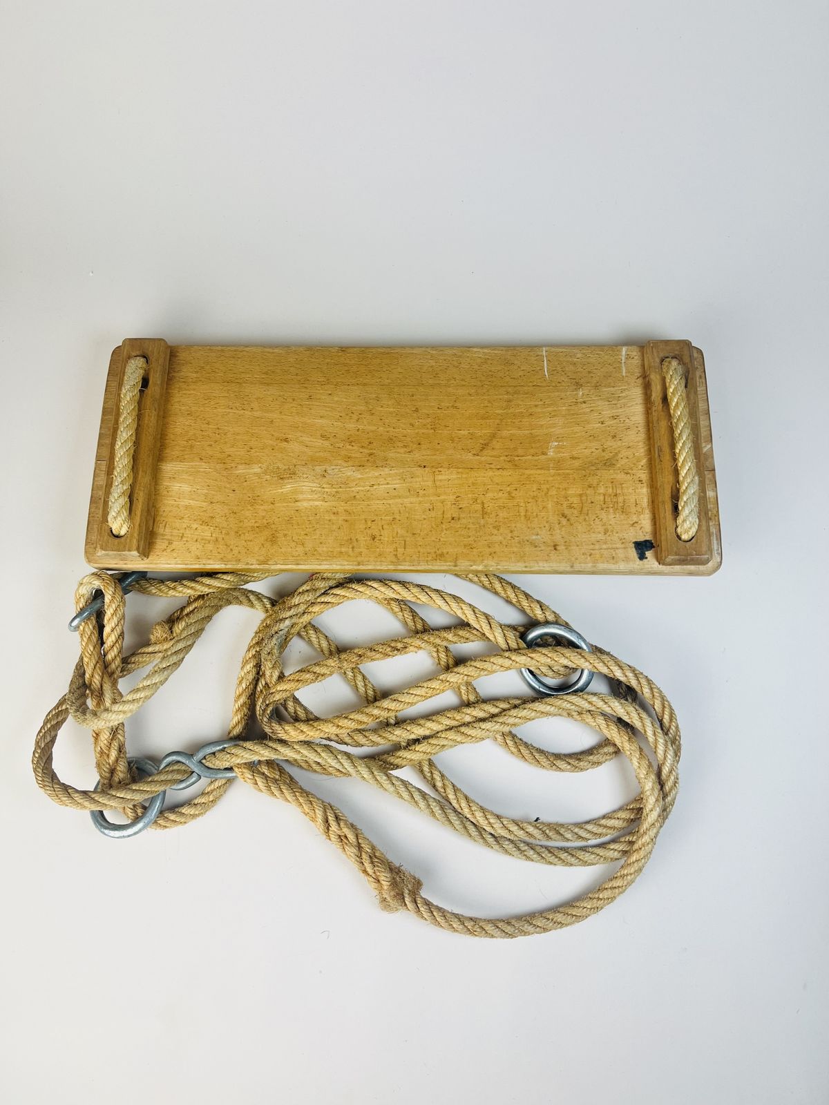 Vintage Garden Rope Swing With Wood Seat, Handmade Decor photo buy
