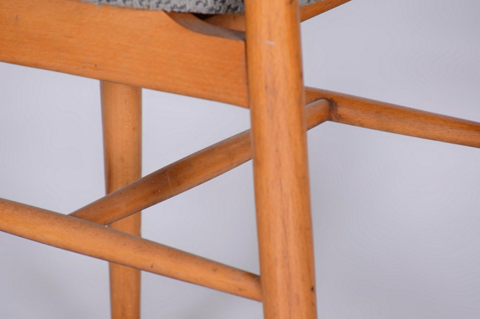 550.0 Set Of Four Original Mid Century Modern Chairs, Beech, Czech, 1960s photo