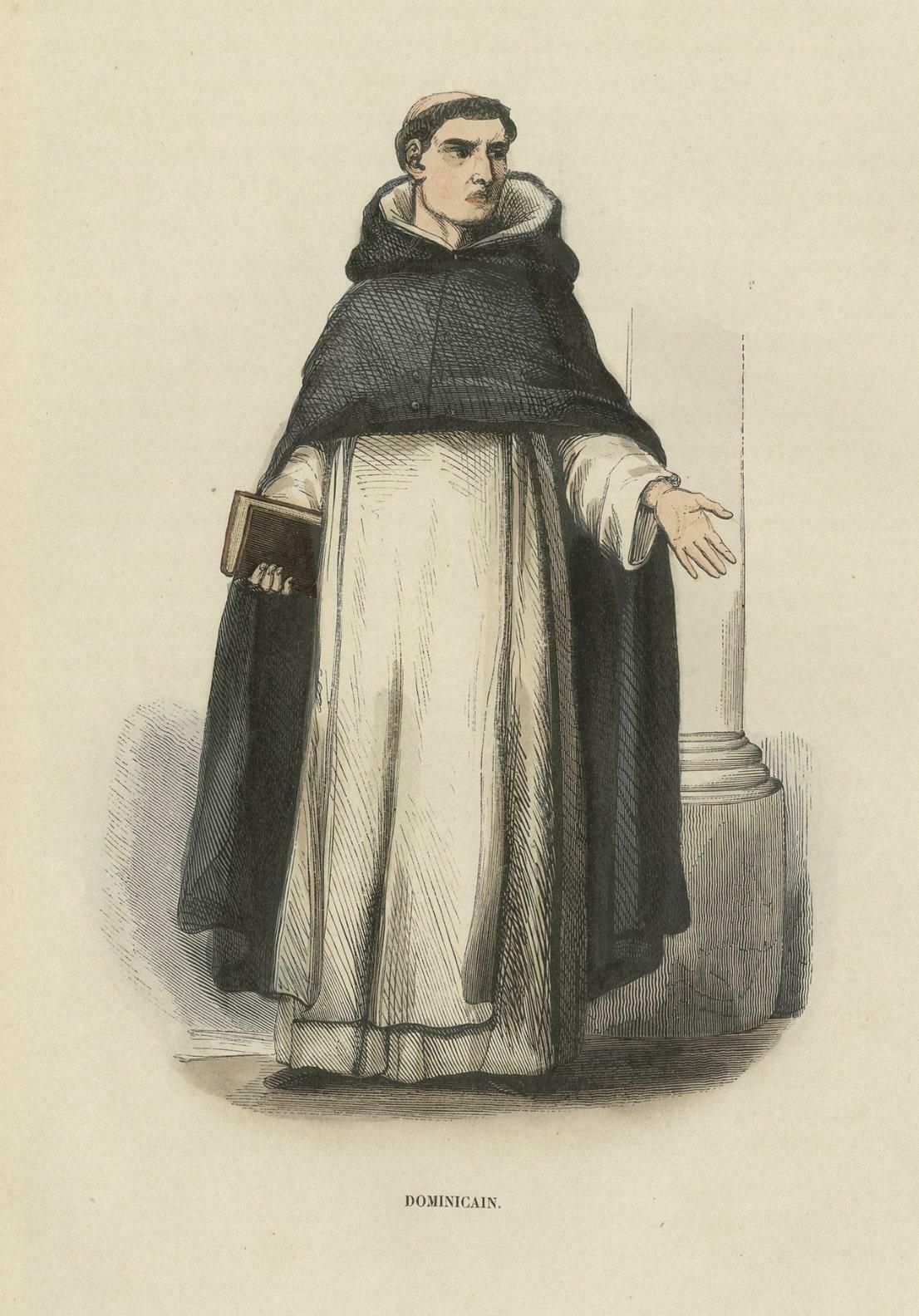 Antique Print Of A Dominican Monk, 1845 photo 169.0
