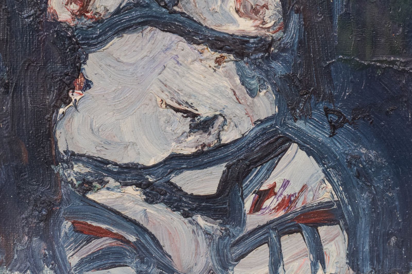 Expressionistisch Olieverfchilderij Van Een Clown photo 635.0