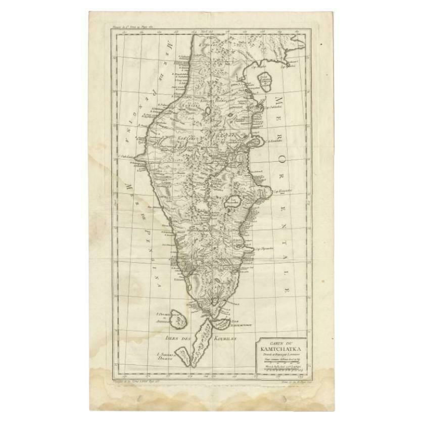 Antique Map Of The Kamchatka Peninsula By Bellin, 1757