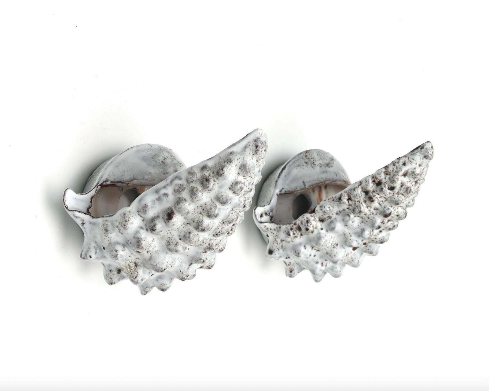 Pair Of French Grey Ceramic Wall Sconces From Vallauris, France 1960s / Lighting, Vintage, Mediterranean Decor, Mermaid, Ocean, Sailor, Sea