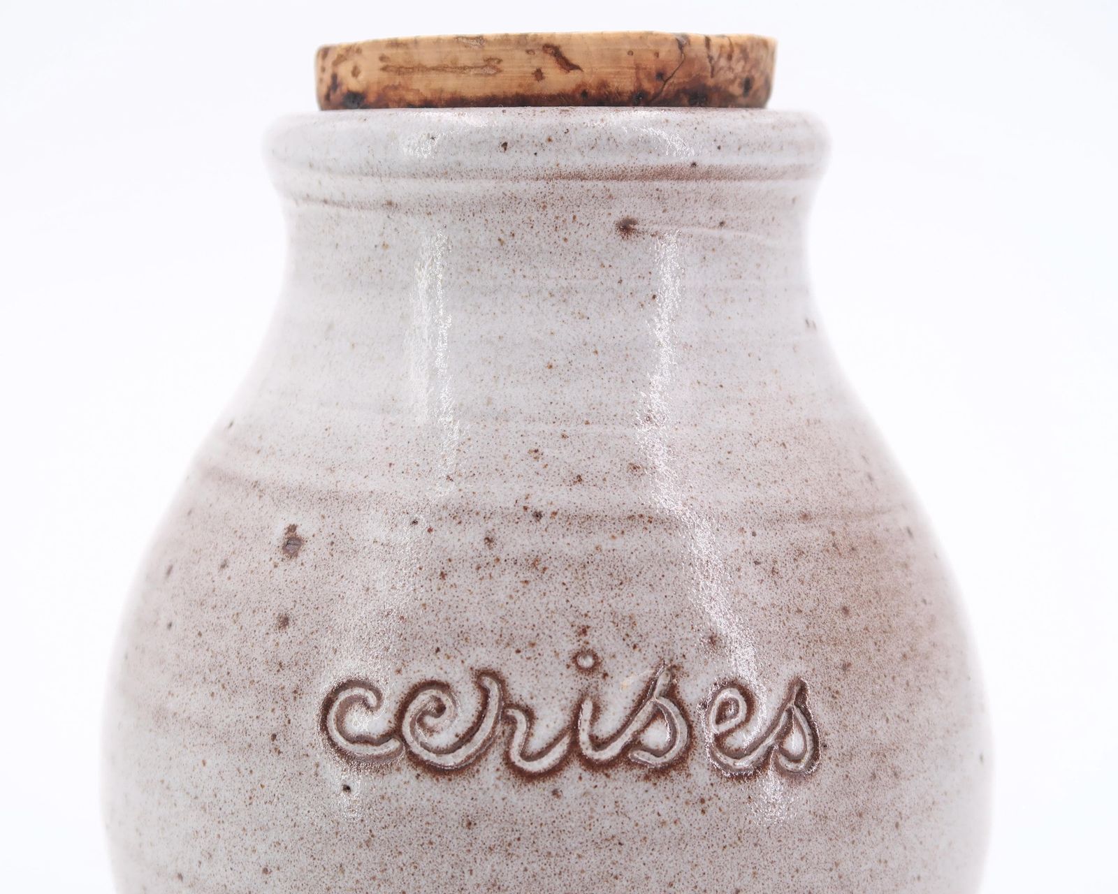 Franse keramische pot met kersen van Jeanne en Norbert Pierlot, Ratilly, Frankrijk, jaren 1960 / Kom grijs steengoed, Boho Chic, Country, Farmhouse photo furniture