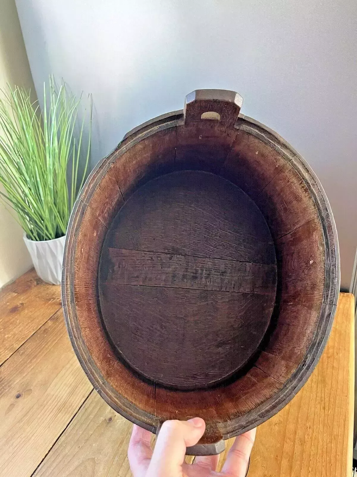 Home Decor Large Antique Swedish Svepask Tine Bentwood Iron Folk Art Pokerwork Box Scandi photo