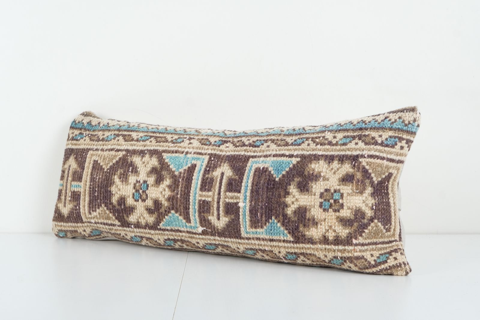 Turkish Oushak Bedding Pillow Cover, Handmade Tan Carpet Cover, Faded Ethnic Pillow Cover photo furniture