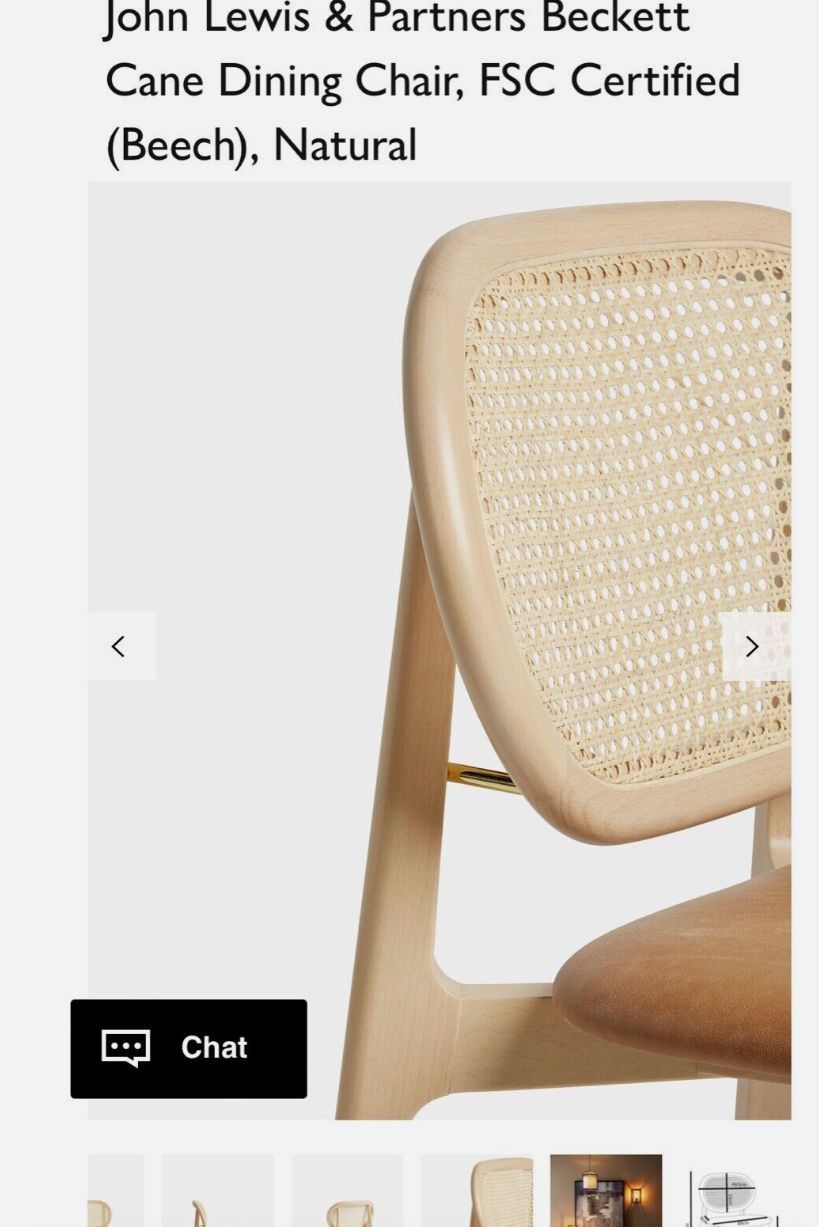 photo for sale Cane Dining Chair Leather John Lewis Natural Fsc Certified