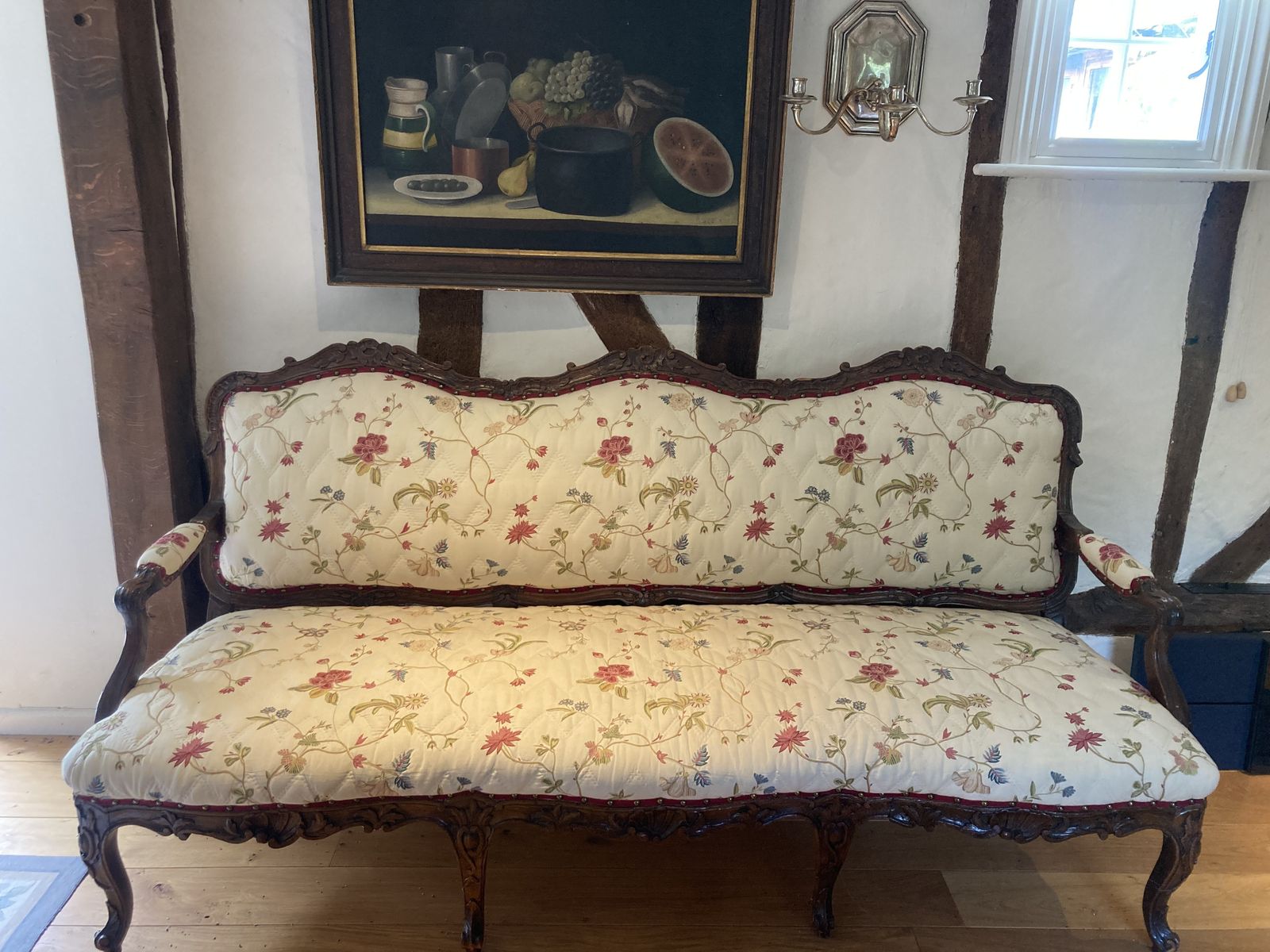 Genuine Louis XV French Provencal Beechwood Sofa, From French Chateau photo furniture