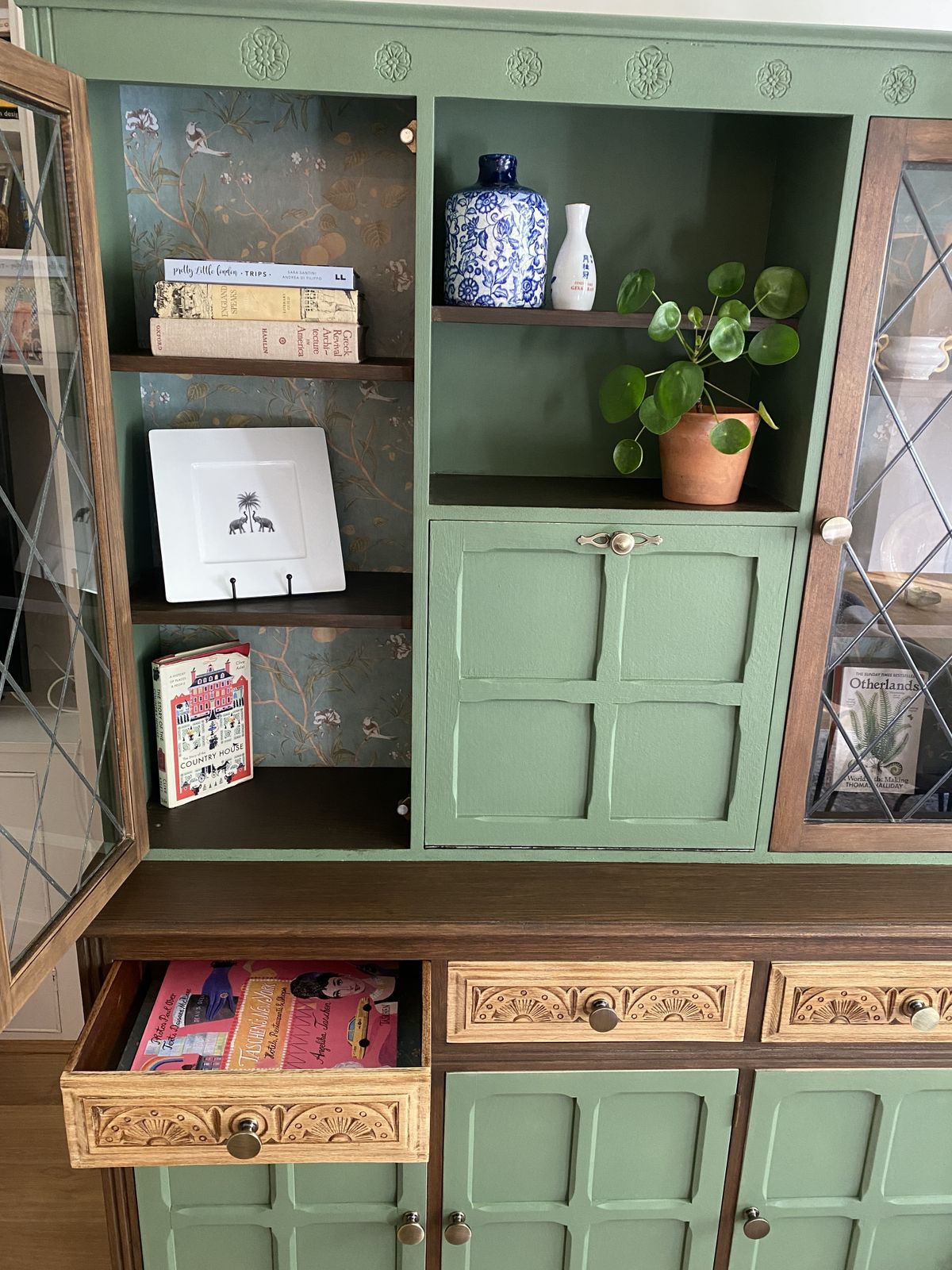 Unique Upcycled Hardwood English Farmhouse Cabinet photo buy