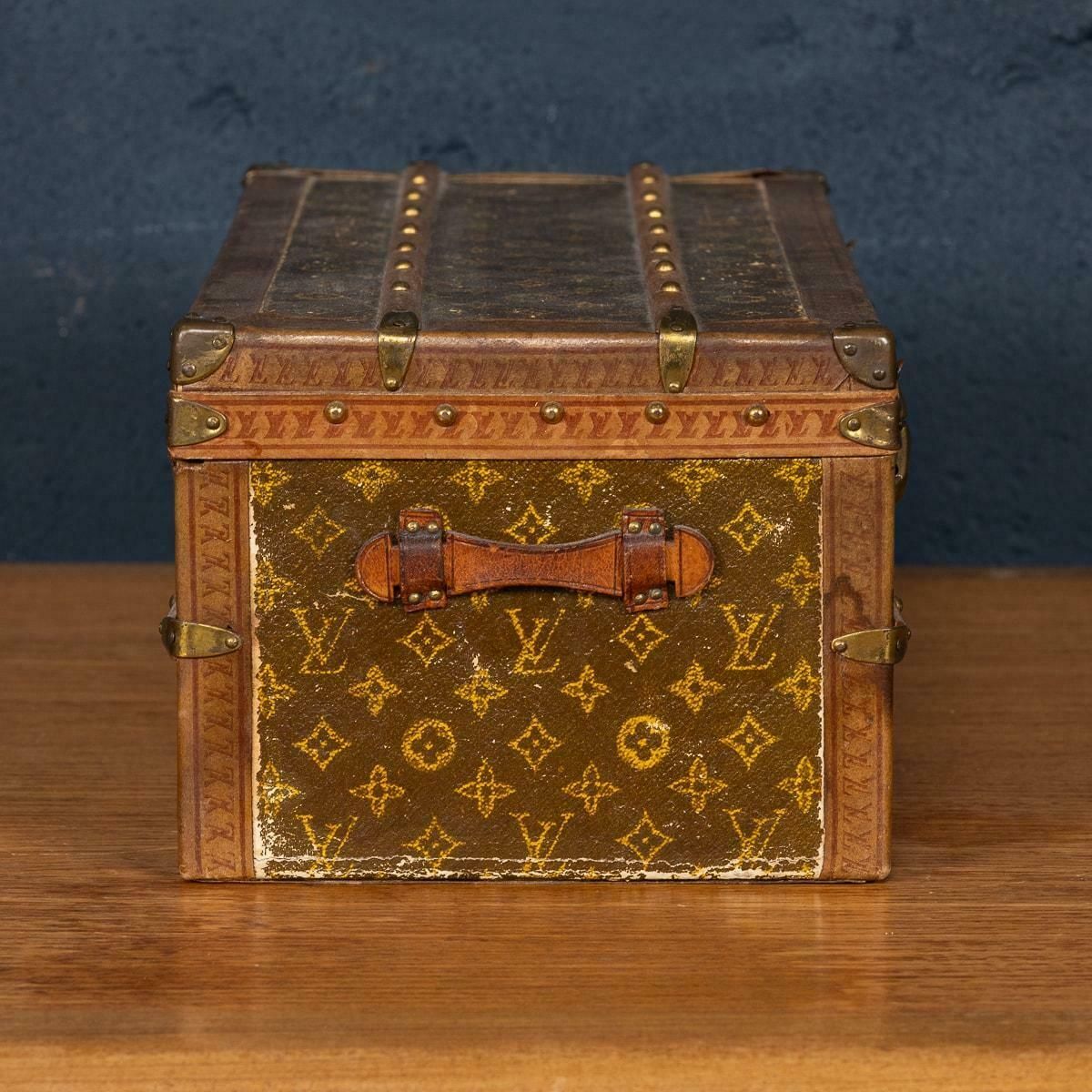 Antique Rare 20thc Louis Vuitton "Malle Fleurs" Trunk In Monogram Canvas, France photo vinterior