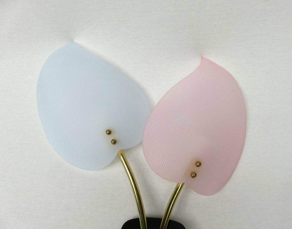 photo vinterior Floral Wall Lights In Acrylic Glass & Brass From Geru Lights, 1950s, Set Of 2