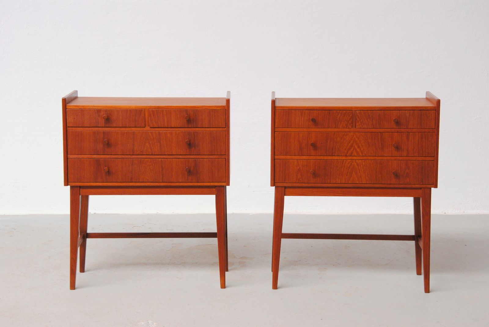 1960s Set Of Two Small Fully Restored And Refinished Danish Teak Dressers photo furniture