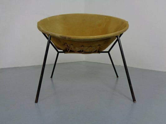 Danish Suede Folding Ballon Chair By Hans Olsen For Lea, 1960s photo furniture