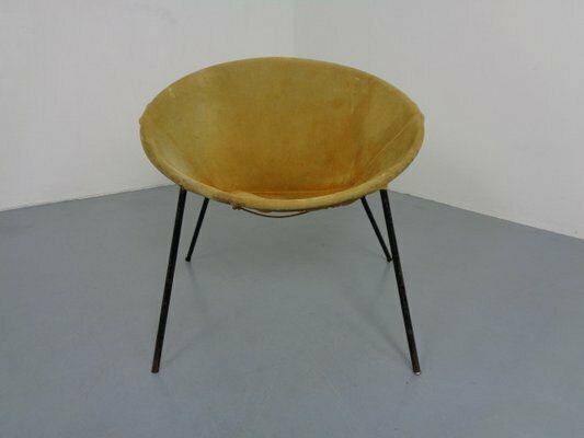 Danish Suede Folding Ballon Chair By Hans Olsen For Lea, 1960s photo for sale
