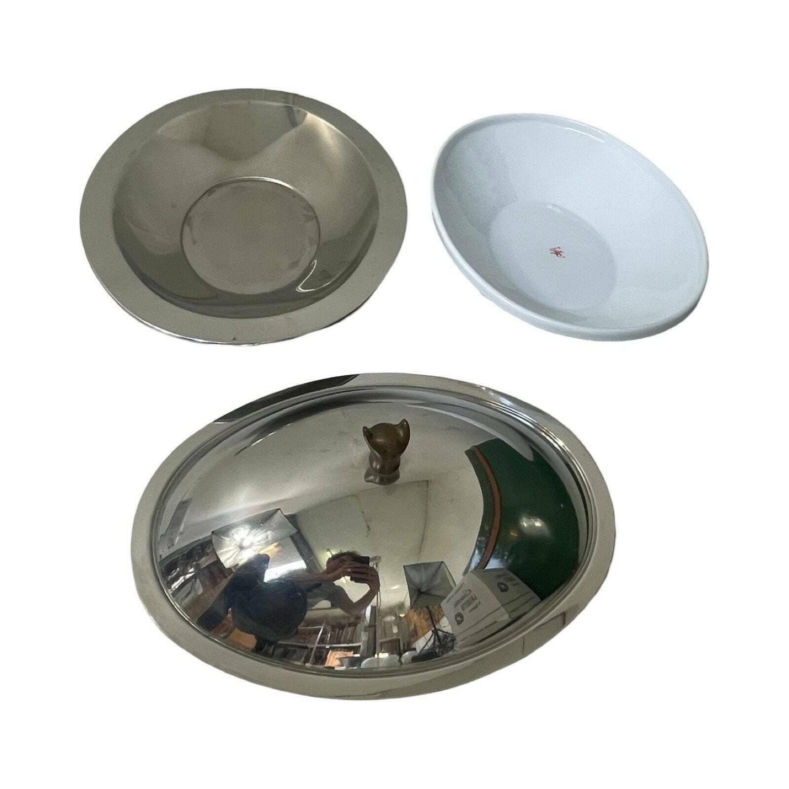 Laura Polinoro, Sandra Figuerola & Marisa Gallen For Alessi   Serving Tray Model 'Diavolo'   Fg01   Stainless Steel And Porcelain photo Home Decor